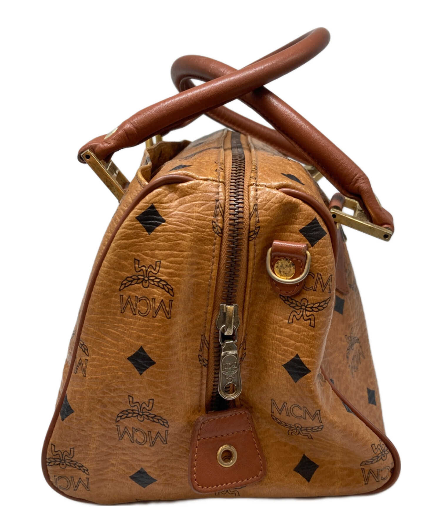 ★中古美品★MCM エムシーエム レザー ミニボストン 中古・古着通販】MCM (エムシーエム) オールドミニボストンバッグ