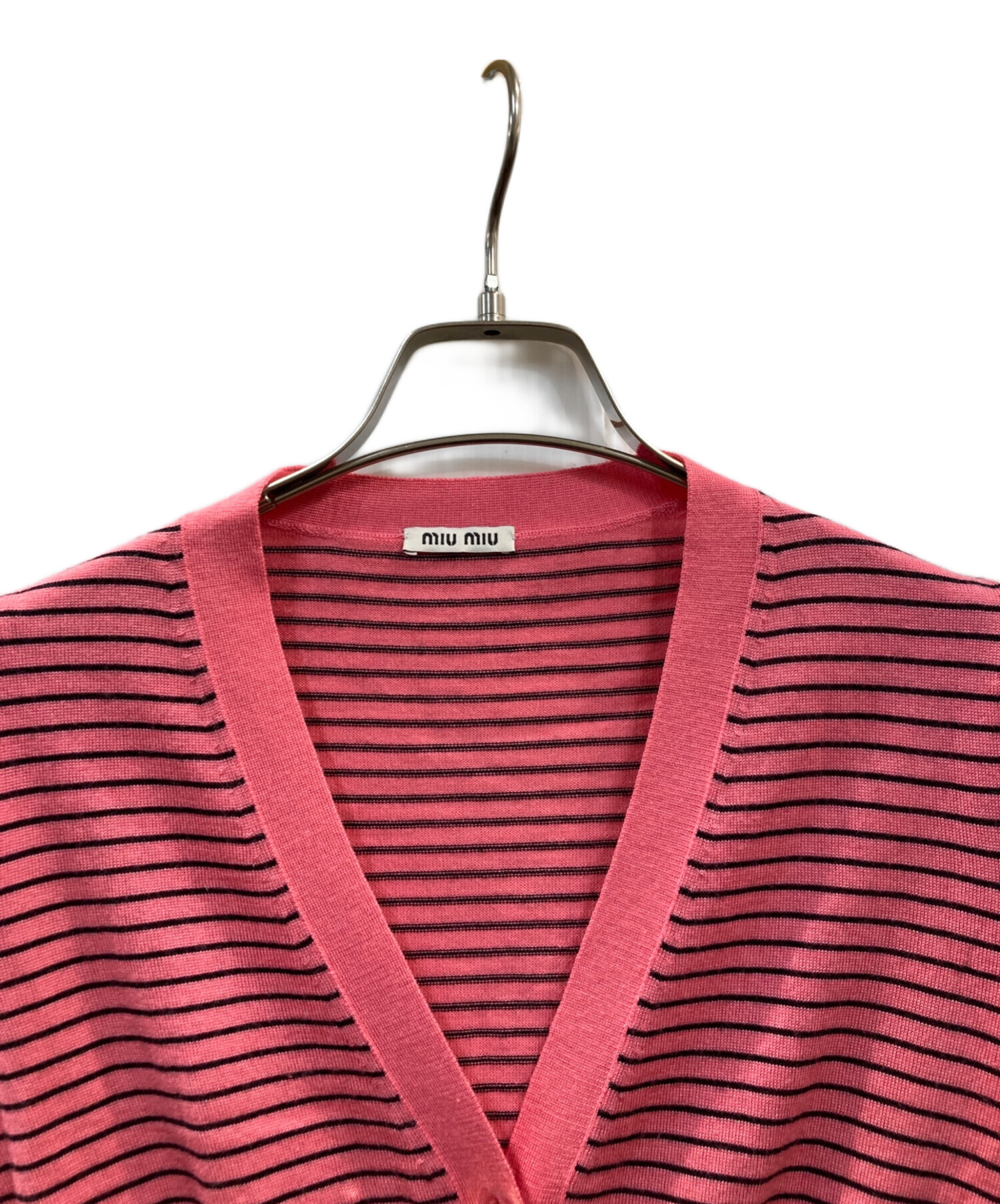 中古・古着通販】MIU MIU (ミュウミュウ) ニットカーディガン ピンク