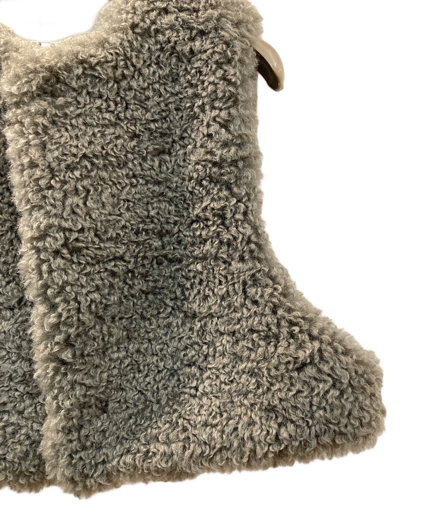 中古・古着通販】HYKE (ハイク) FAUX SHEARLING CROPPED VEST グリーン