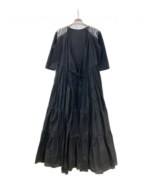 美品 ボーダーズアットバルコニー バレリーナマキシドレスワンピース ブラック 中古・古着通販】BORDERS at BALCONY (ボーダーズアットバルコニー