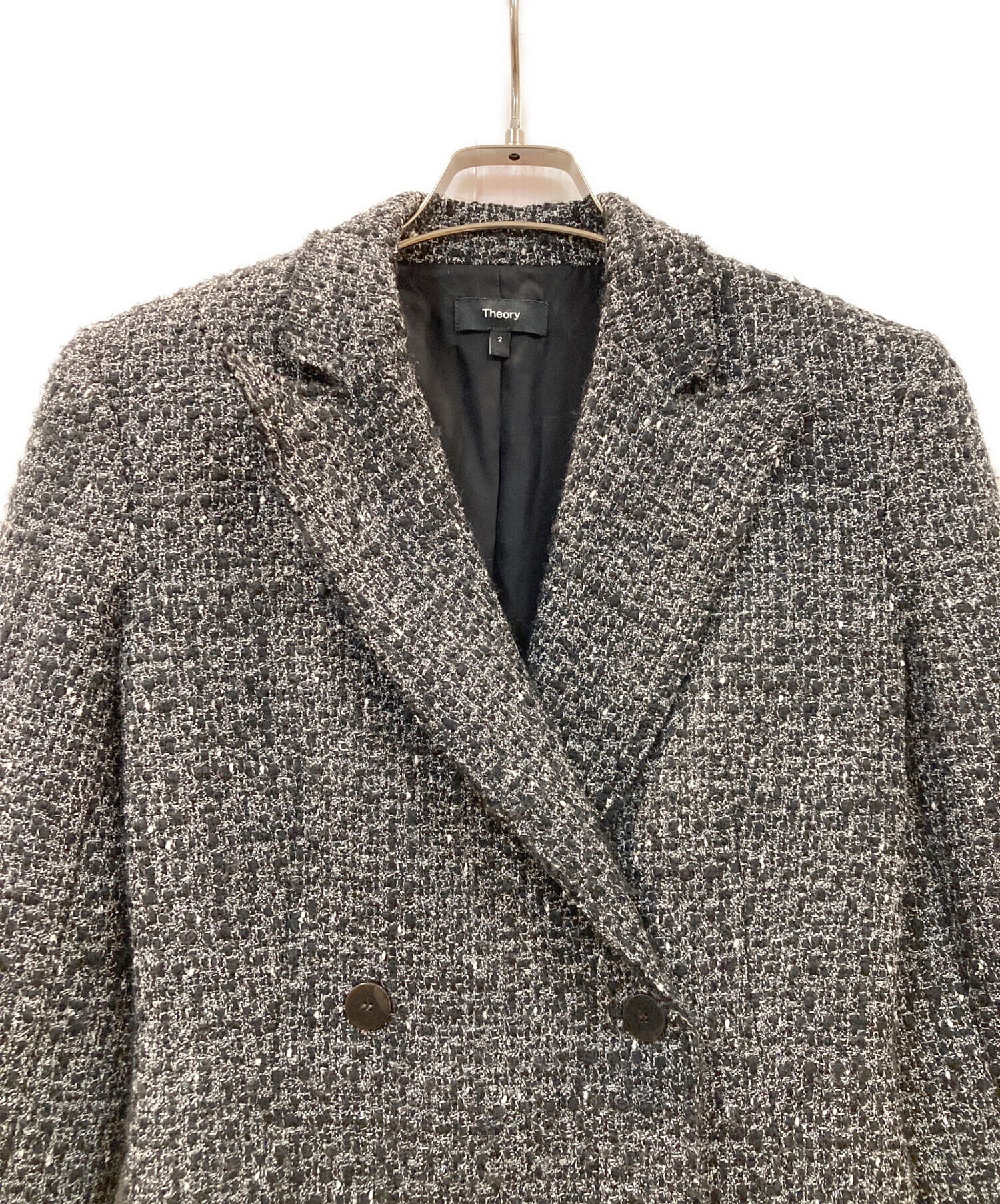 中古・古着通販】theory (セオリー) ツイードコート グレー サイズ:2