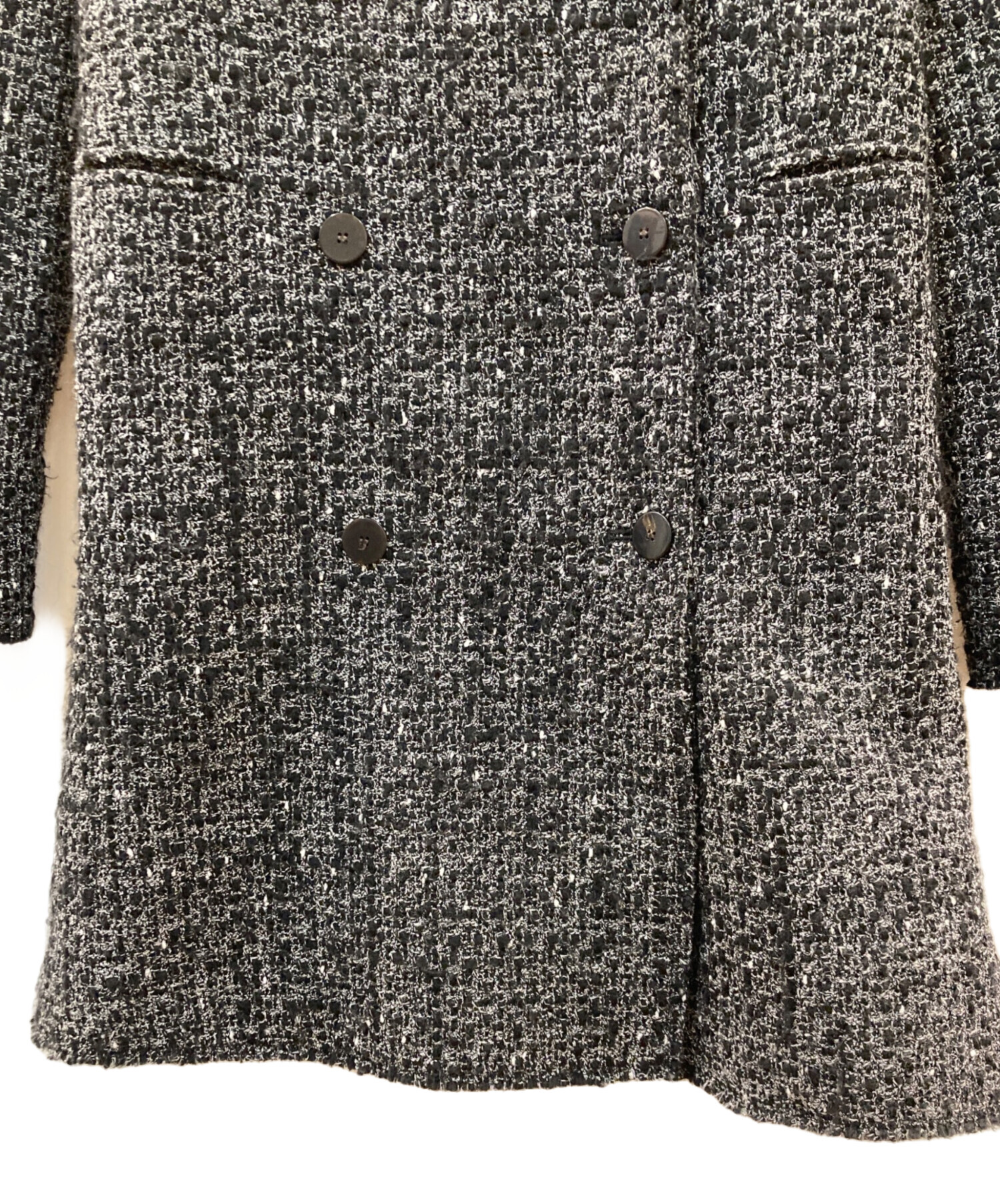 ※最終値下げ【タグ付き新品】Theory ツイードチェスターコート 中古・古着通販】theory (セオリー) ツイードコート グレー サイズ:2