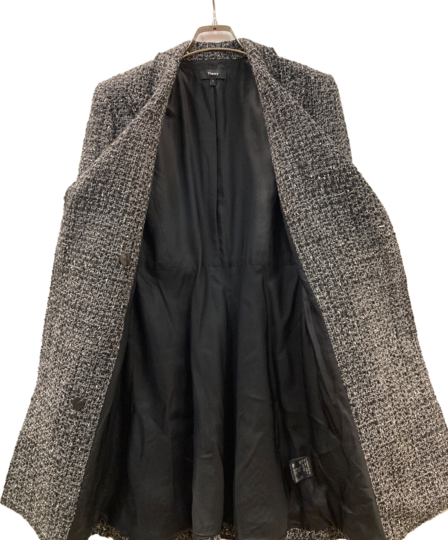 中古・古着通販】theory (セオリー) ツイードコート グレー サイズ:2