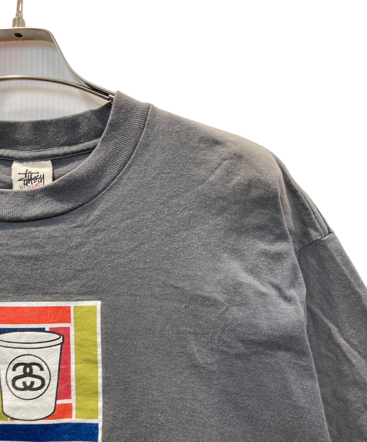 中古・古着通販】stussy (ステューシー) flavortシャツ グレー サイズ