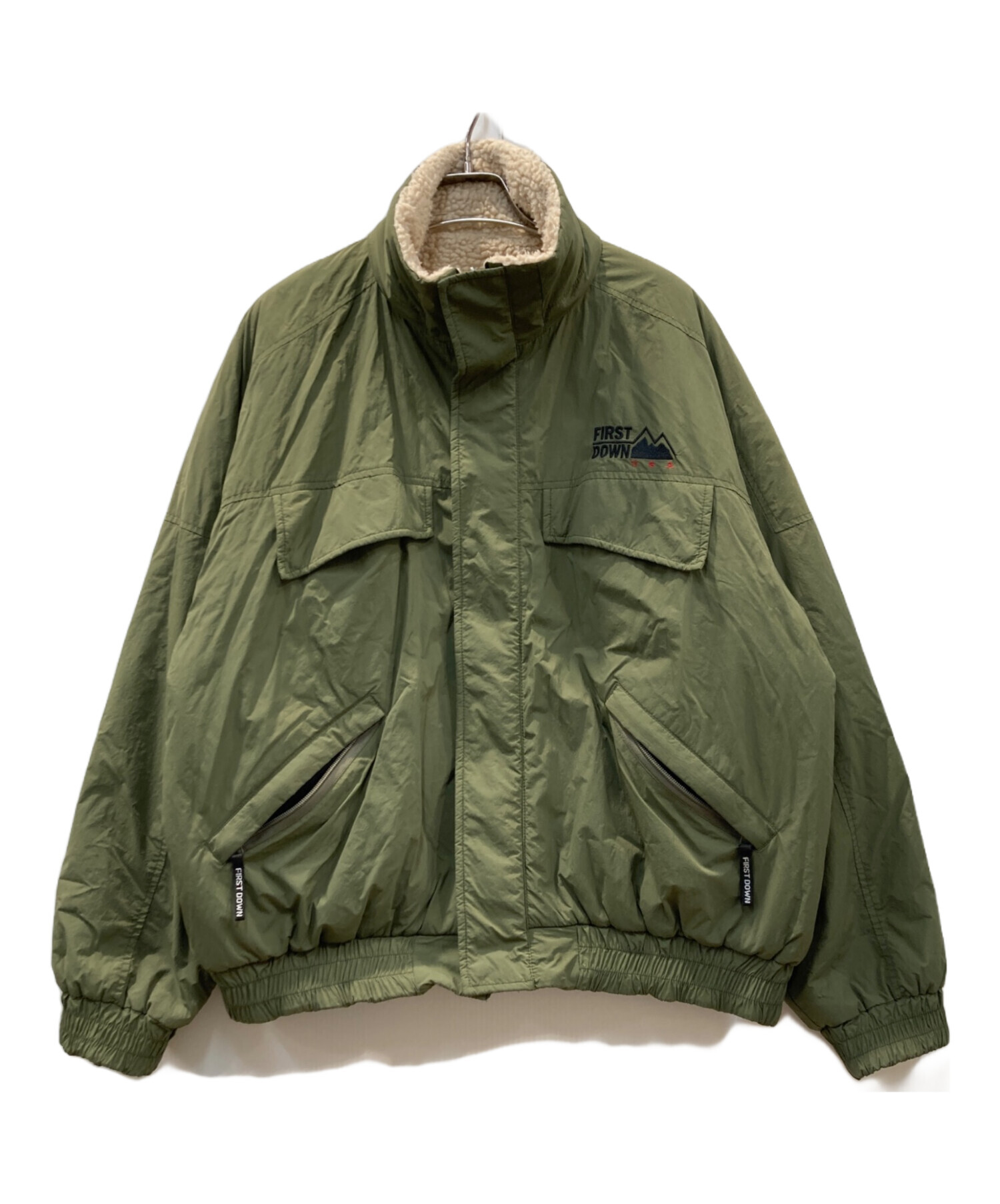 No.940 VINTAGE ヴィンテージ 古着 ブルゾン フルジップ ファー 中古・古着通販】FIRST DOWN (ファーストダウン) リバーシブルボア