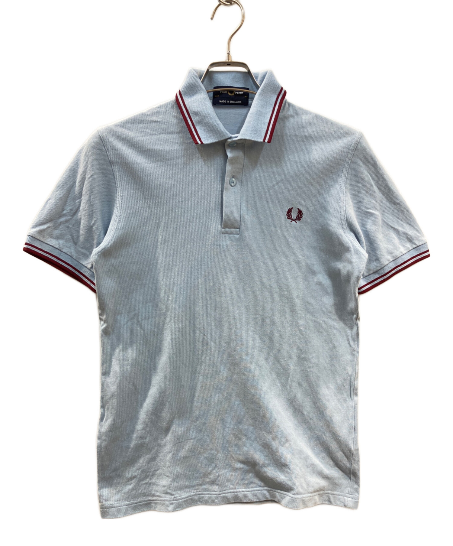 FRED PERRY フレッドペリー ストライプ ポロシャツ グレー 赤未使用 中古・古着通販】FRED PERRY (フレッドペリー) ポロシャツ スカイ