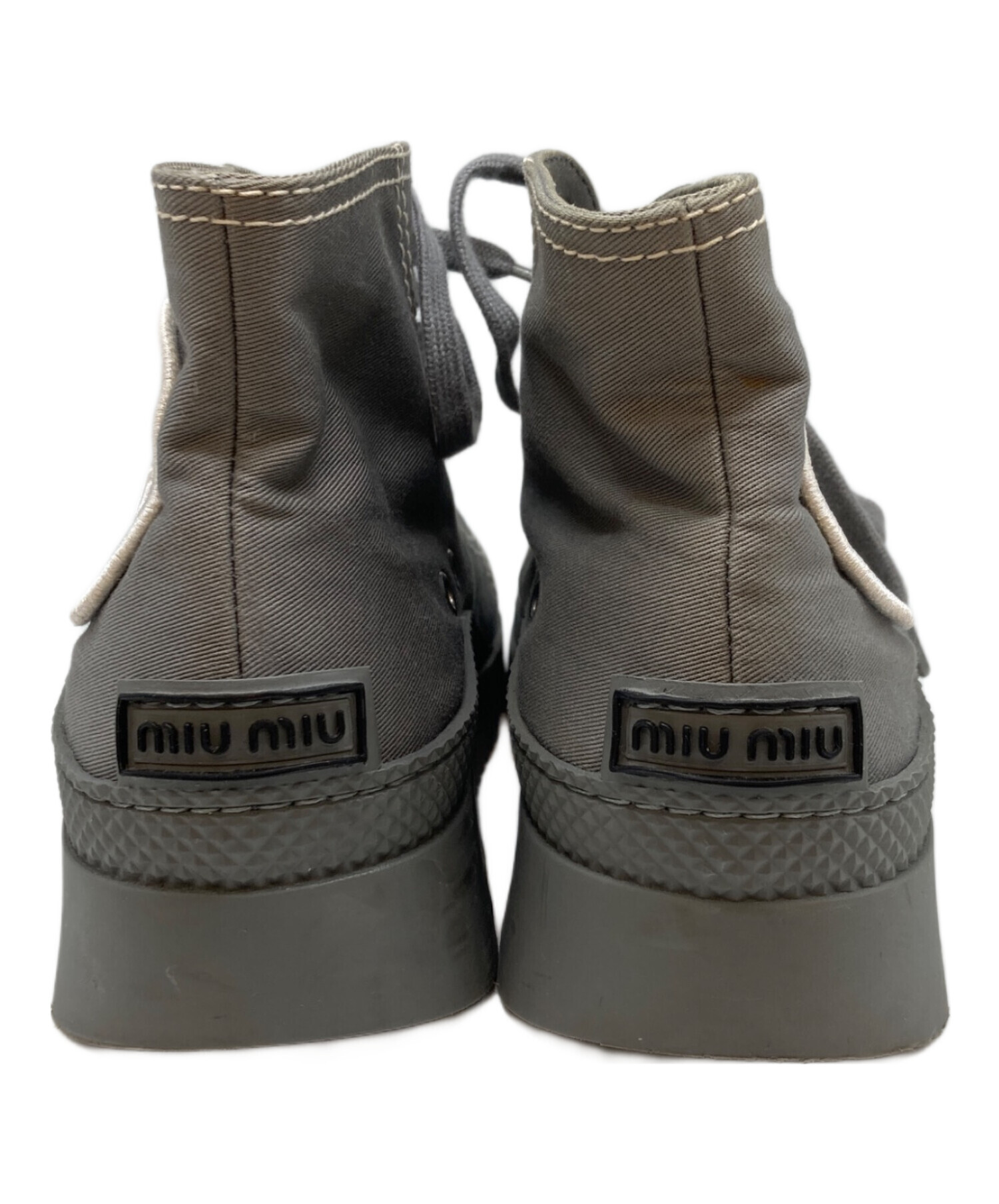 中古・古着通販】MIU MIU (ミュウミュウ) ハイカットスニーカー グレー