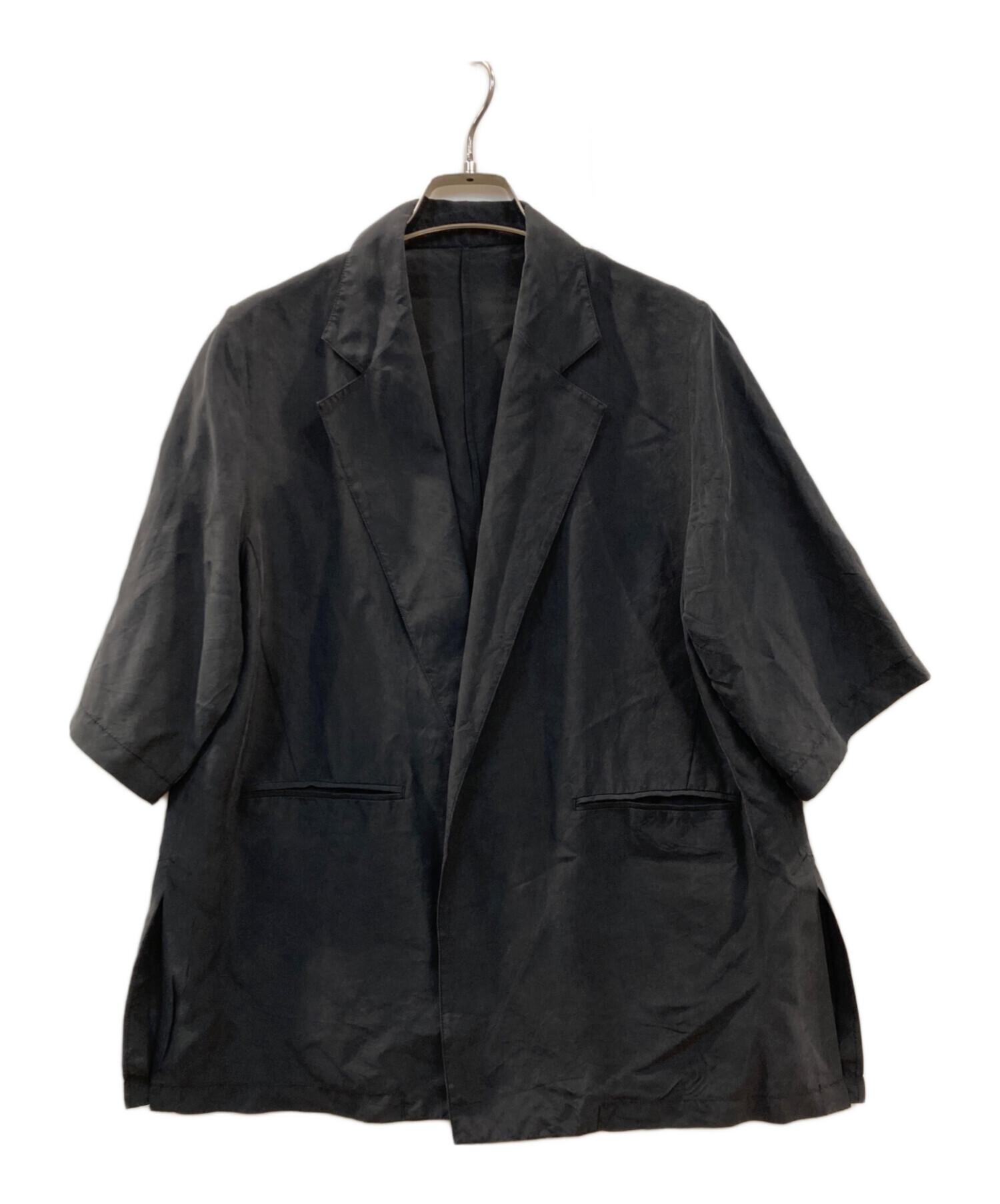 イエナ 24SS LIEN シルク クロップドスリーブジャケット 黒 ブラック 中古・古着通販】IENA (イエナ) LIEN シルク クロップドスリーブ
