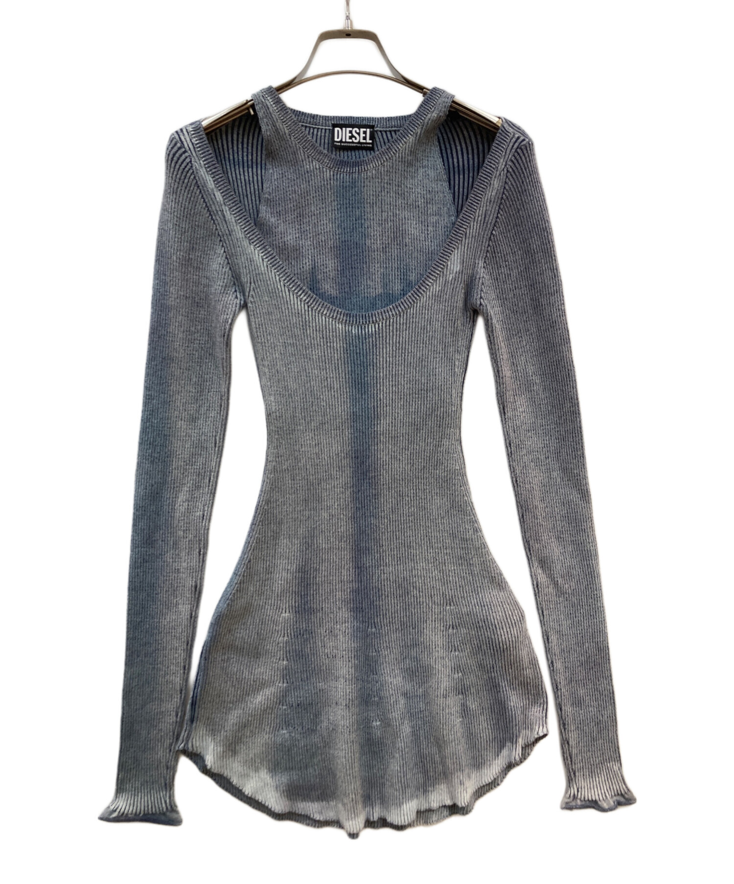 中古・古着通販】DIESEL (ディーゼル) ニットワンピース ネイビー 