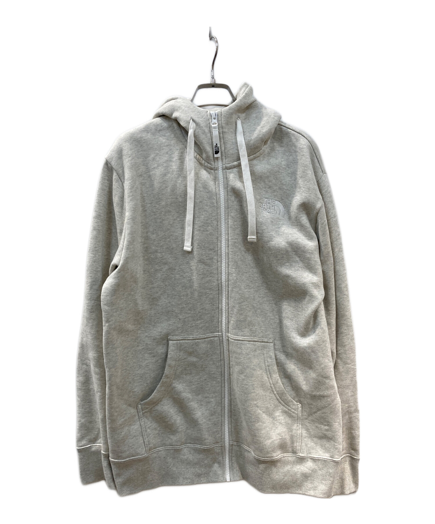 0219-071 THE NORTH FACE グレー パーカー　S THE NORTH FACE ノースフェイス ジップアップパーカー グレー Sサイズ