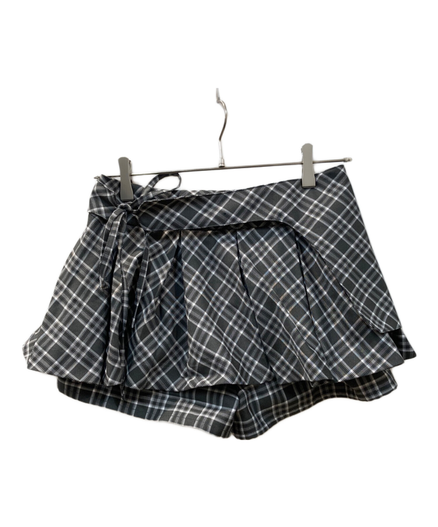 新品タグ付き ダーリッチ チェックスカートライクショートパンツ ネイビー S 中古・古着通販】Darich (ダーリッチ) チェックスカートライクショート