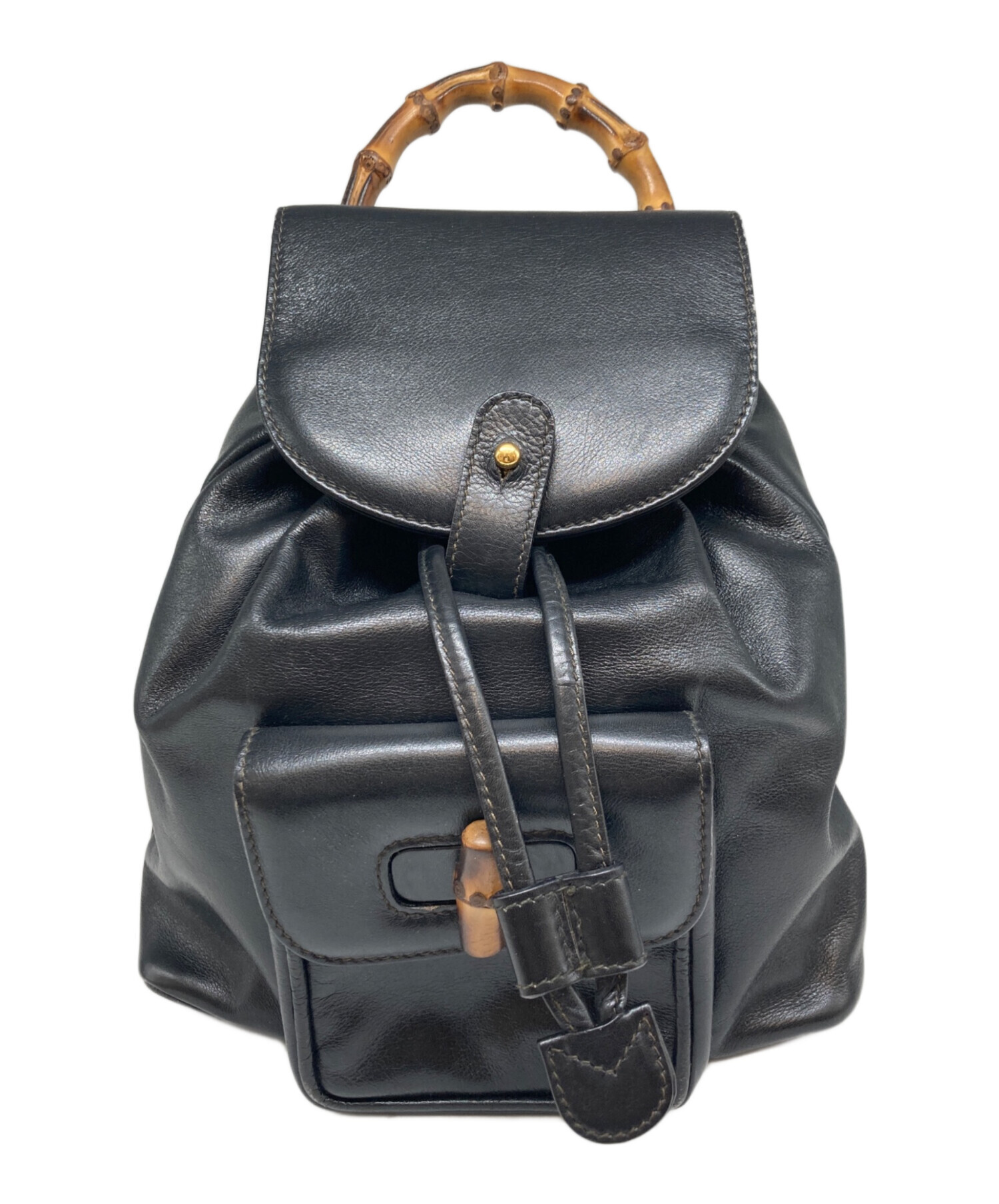 中古・古着通販】GUCCI (グッチ) バンブーレザーリュック 中古・古着通販】GUCCI (グッチ) バンブーレザーリュック