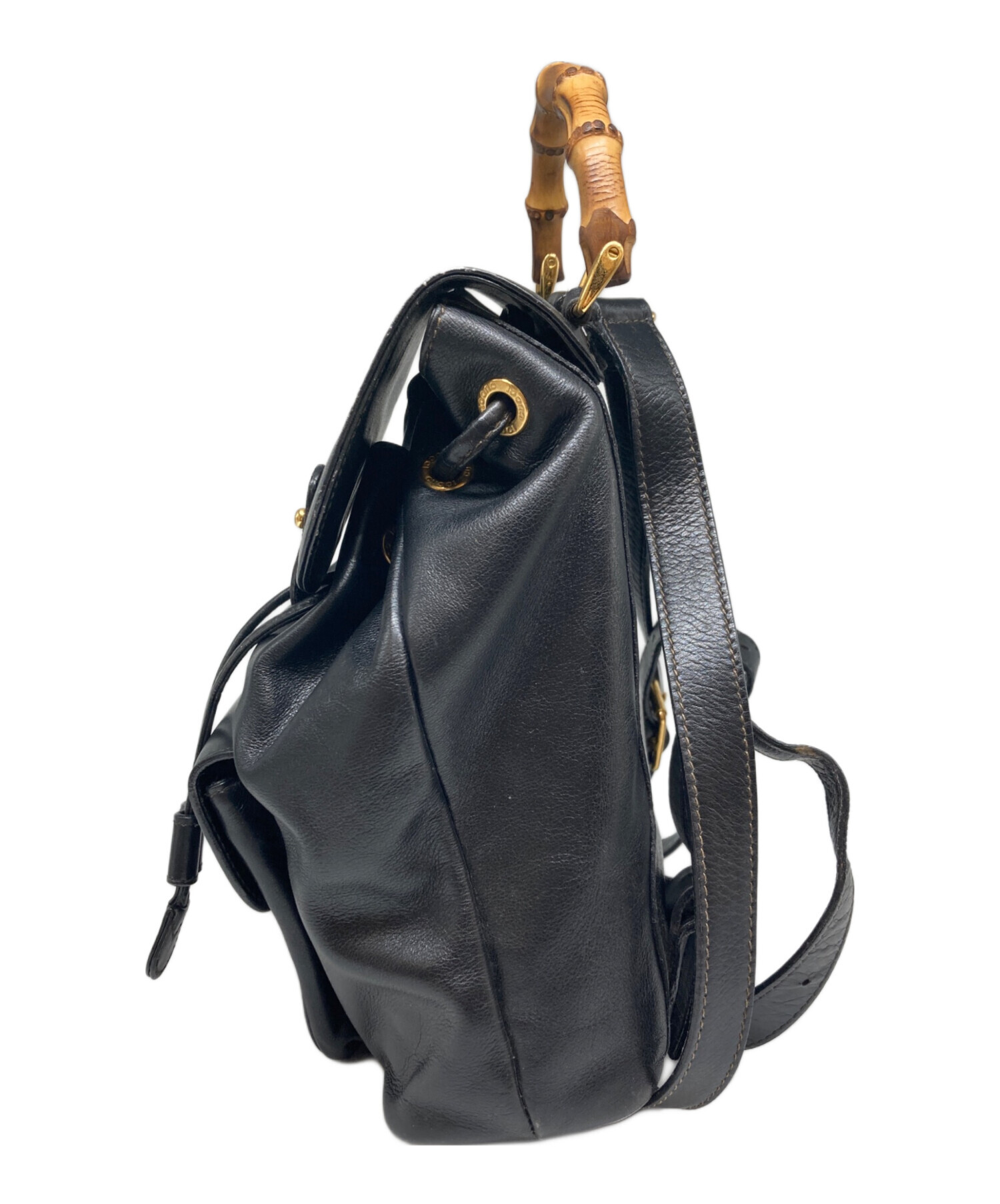 中古・古着通販】GUCCI (グッチ) バンブーレザーリュック 中古・古着通販】GUCCI (グッチ) バンブーレザーリュック