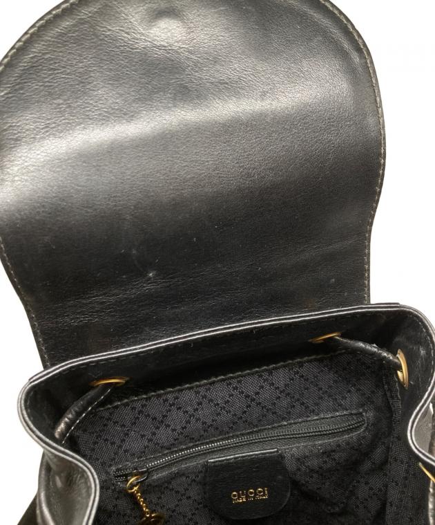 中古・古着通販】GUCCI (グッチ) バンブーレザーリュック ブラック