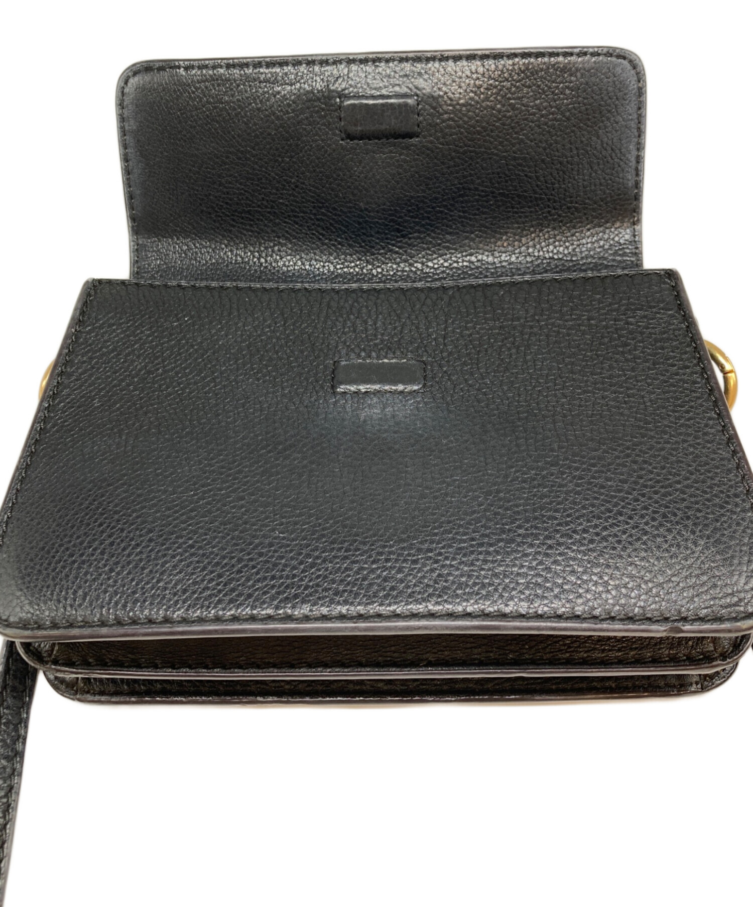 ✨トリーバーチ　デカロゴ　ショルダーバッグ　フラップ　レザー　本革　ブラック 中古・古着通販】TORY BURCH (トリーバーチ) レザーフラップショルダー