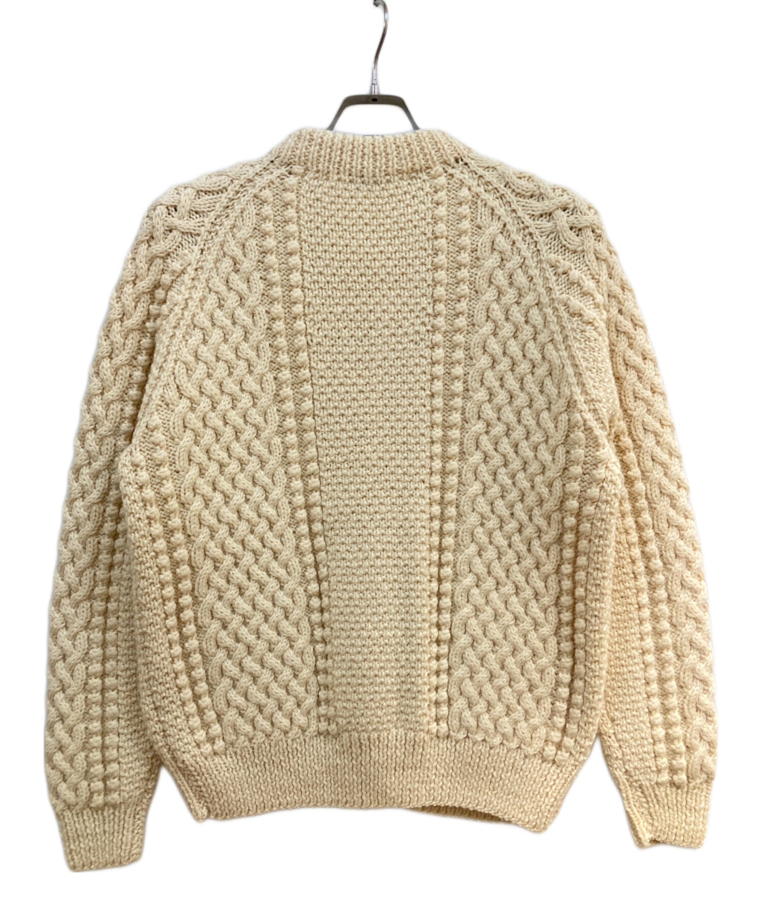 INVERALLAN インバーアラン カーディガン M ベージュ 【古着】【中古】【送料無料】 中古・古着通販】INVERALLAN (インバーアラン) アランニット