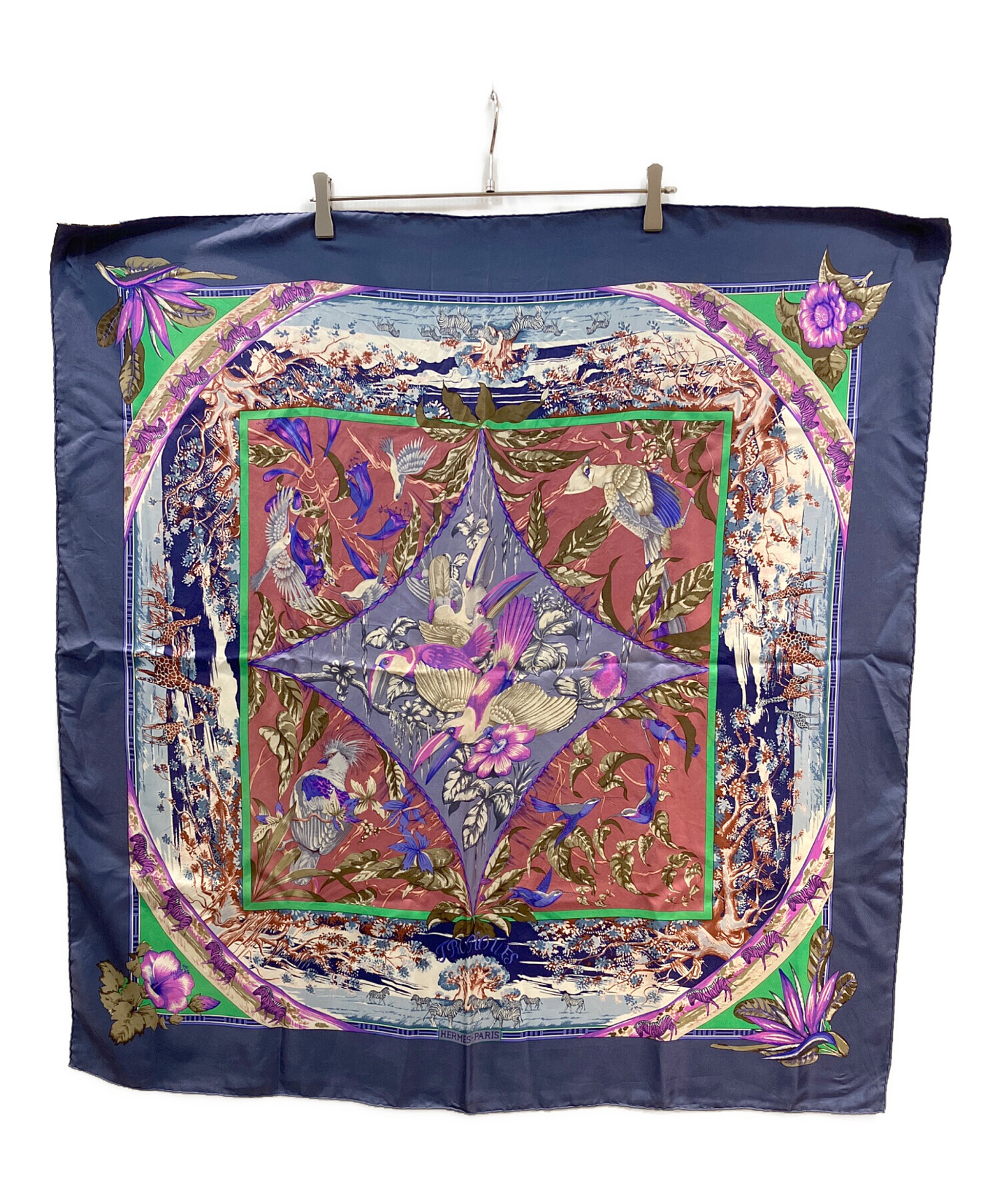 中古・古着通販】HERMES (エルメス) TROPIQUES シルクスカーフ ブルー