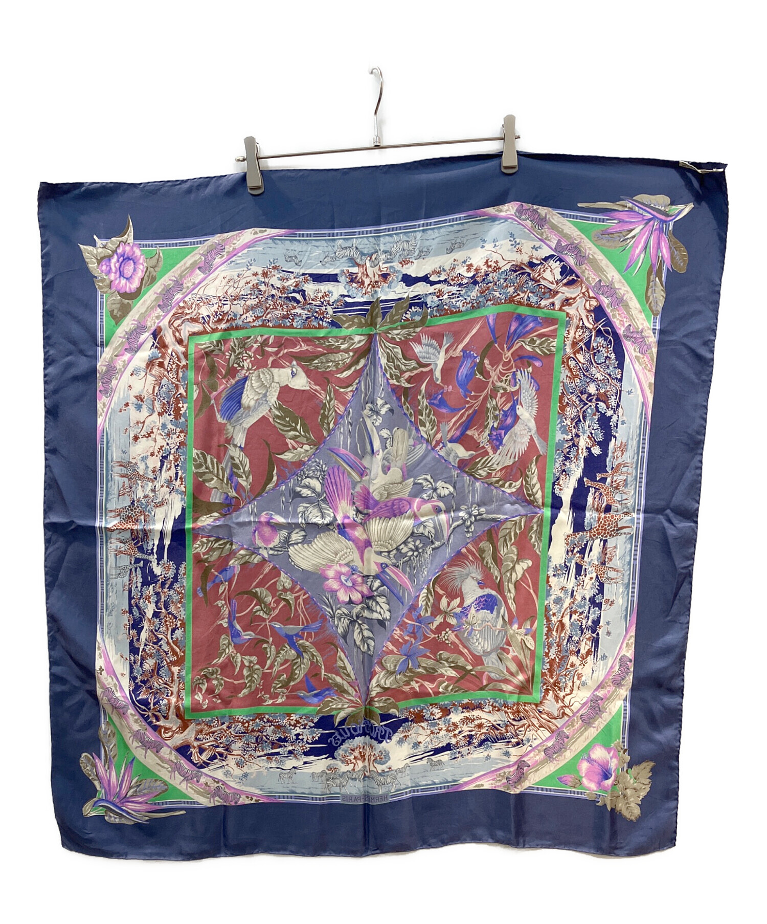 中古・古着通販】HERMES (エルメス) TROPIQUES シルクスカーフ ブルー
