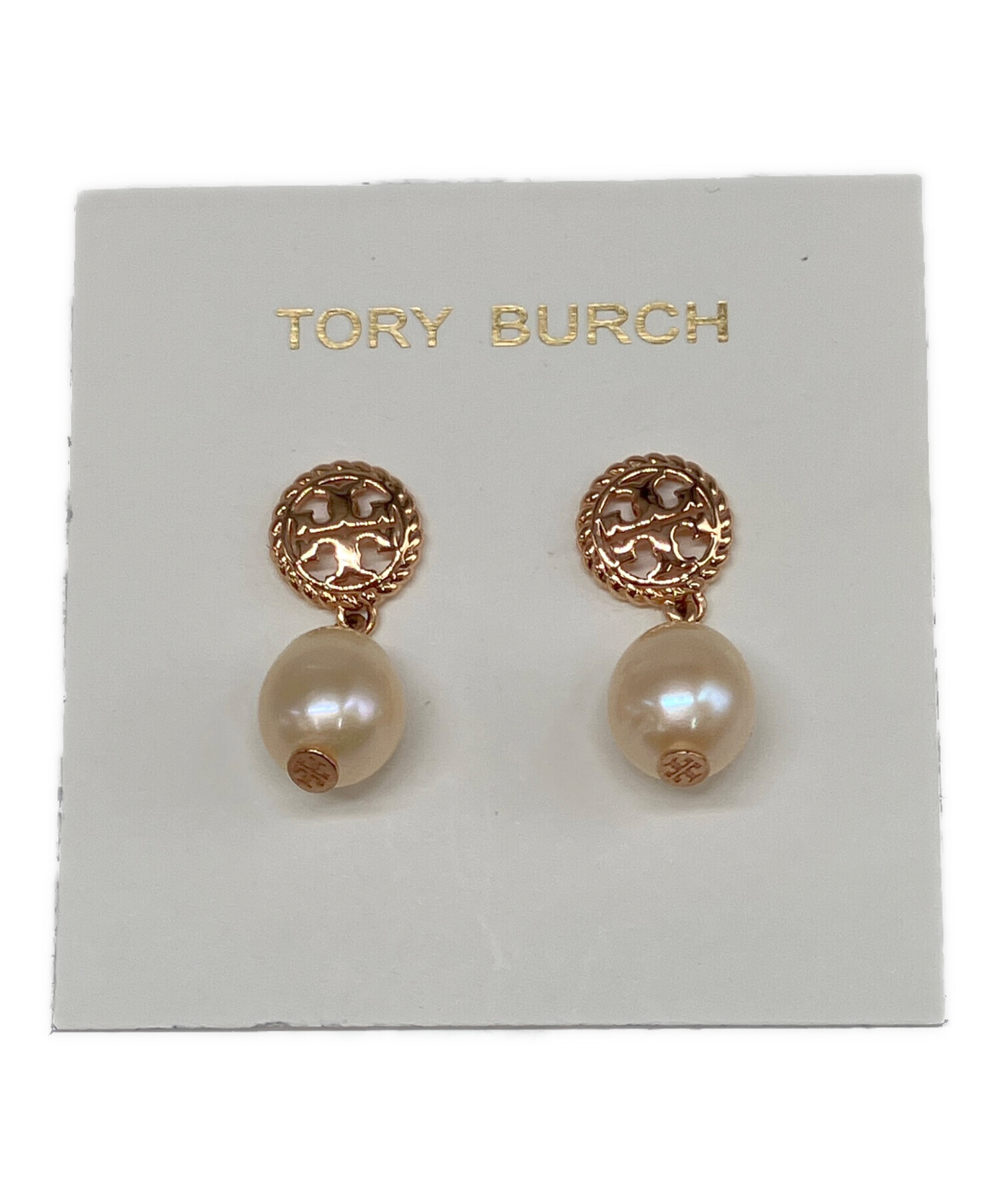 新品 TORY BURCH トリーバーチ ロープ ロゴ ピアス ゴールド 【公式通販】