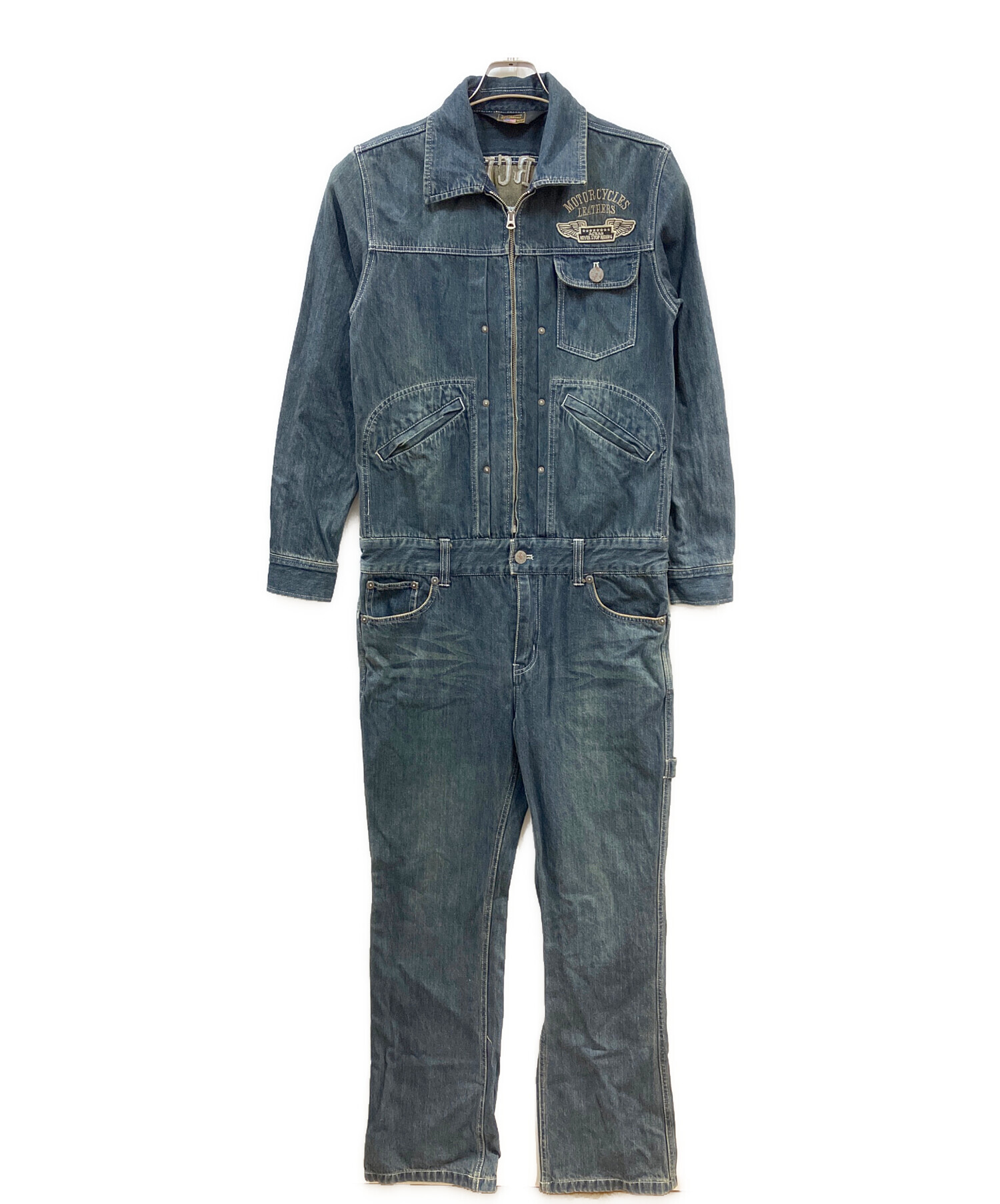 VANSON デニム　つなぎ　オールインワン　オーバーオール　L 中古・古着通販】VANSON (バンソン) デニムオールインワン つなぎ