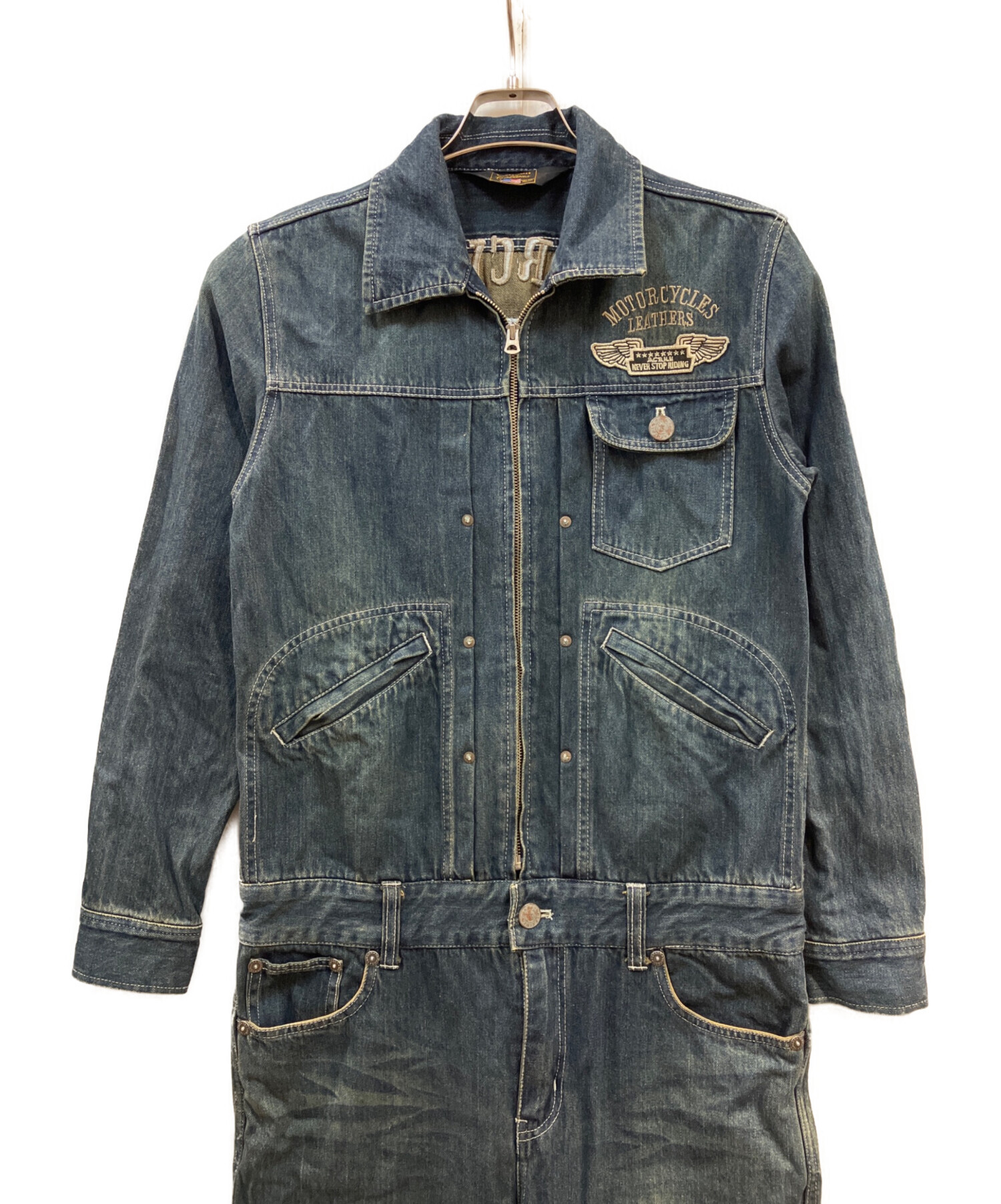 中古・古着通販】VANSON (バンソン) デニムオールインワン つなぎ