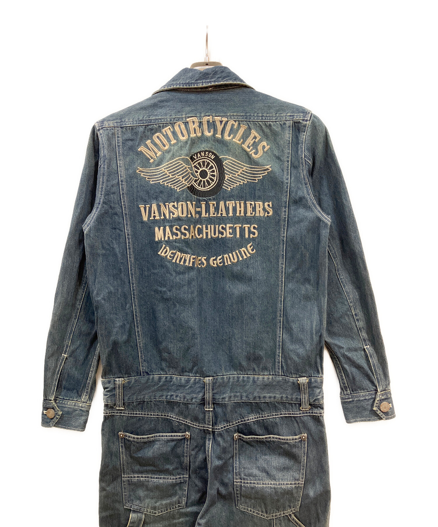 中古・古着通販】VANSON (バンソン) デニムオールインワン つなぎ