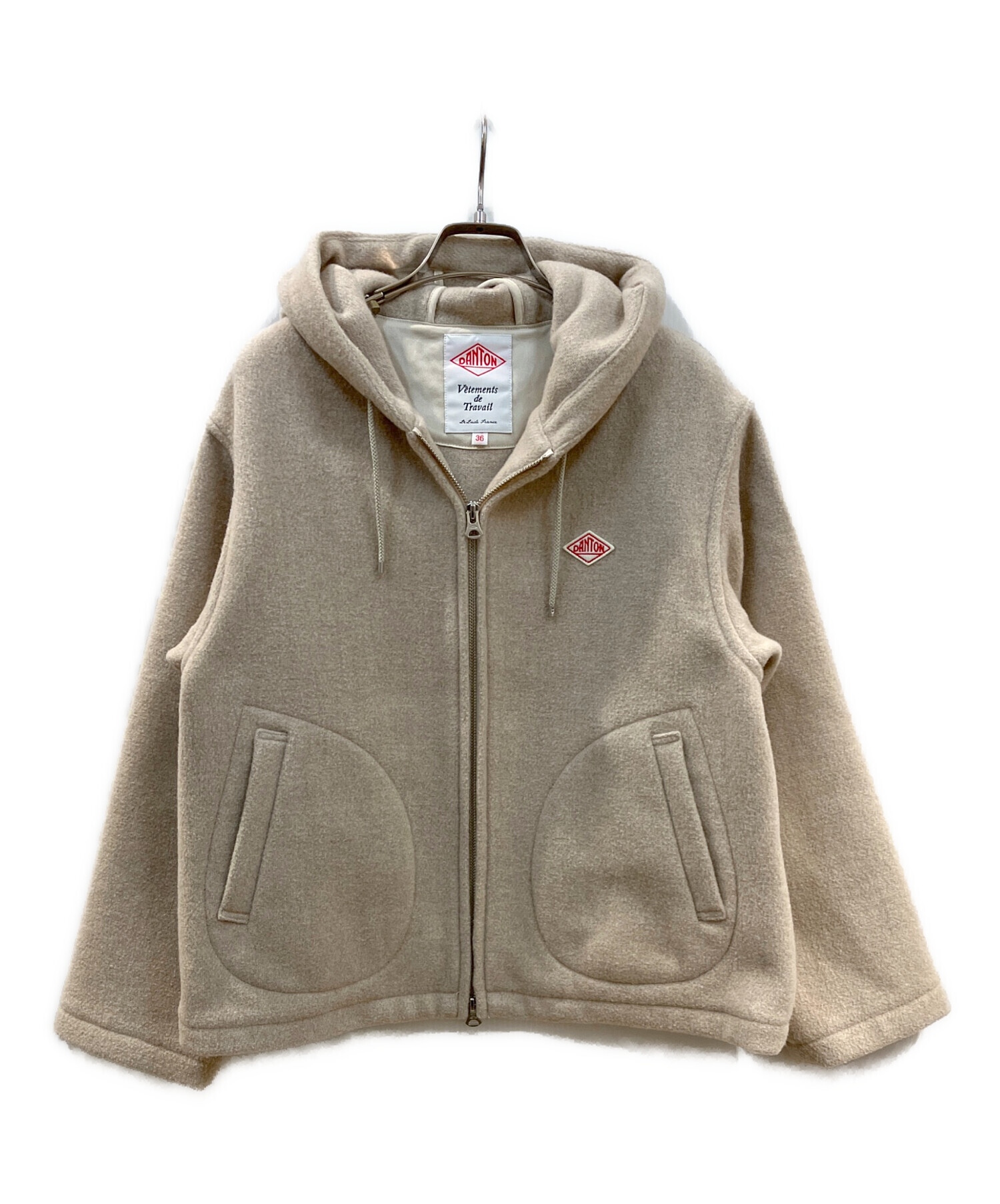 中古・古着通販】DANTON (ダントン) ZIP HOODED JACKET ベージュ