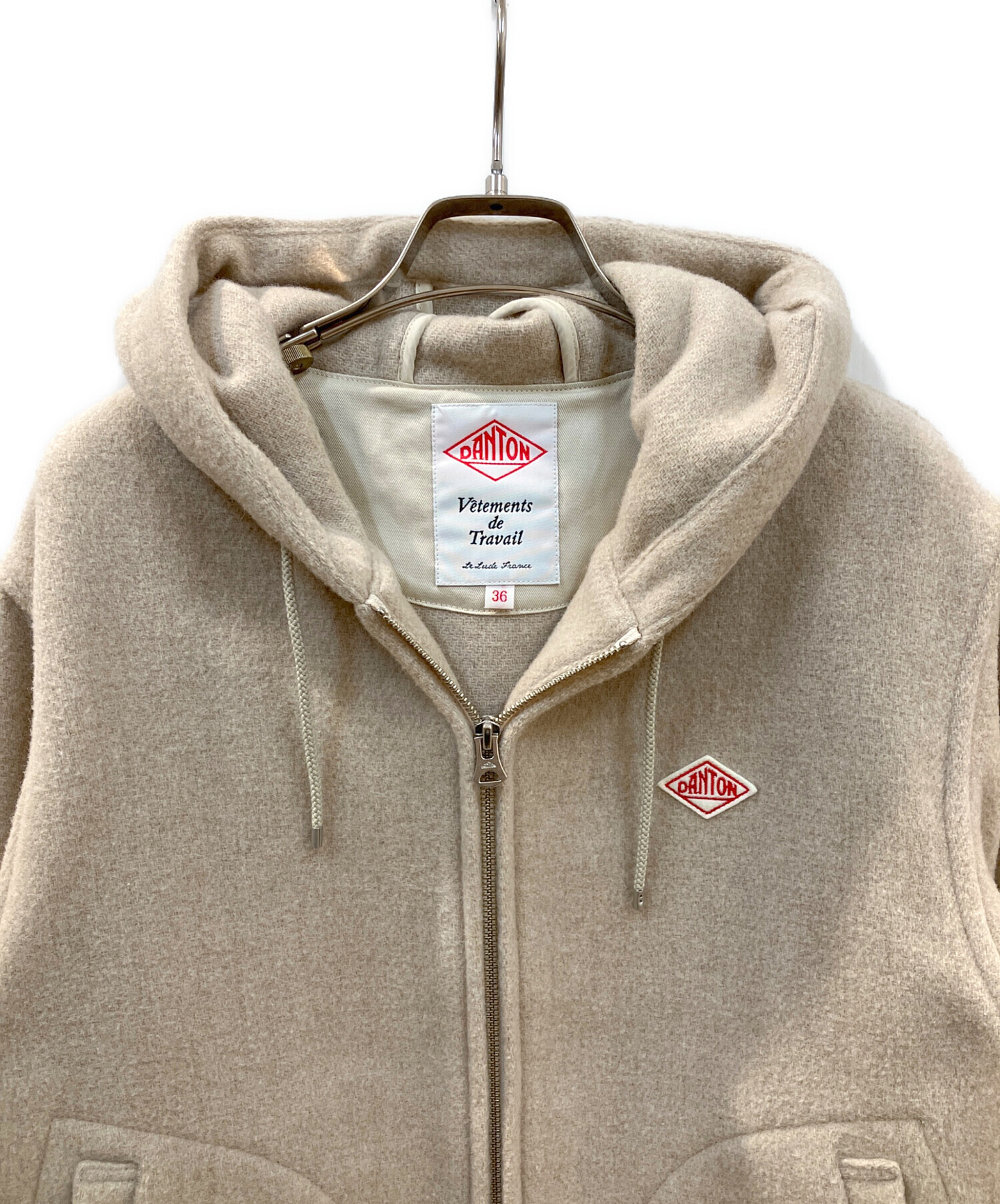 中古・古着通販】DANTON (ダントン) ZIP HOODED JACKET ベージュ