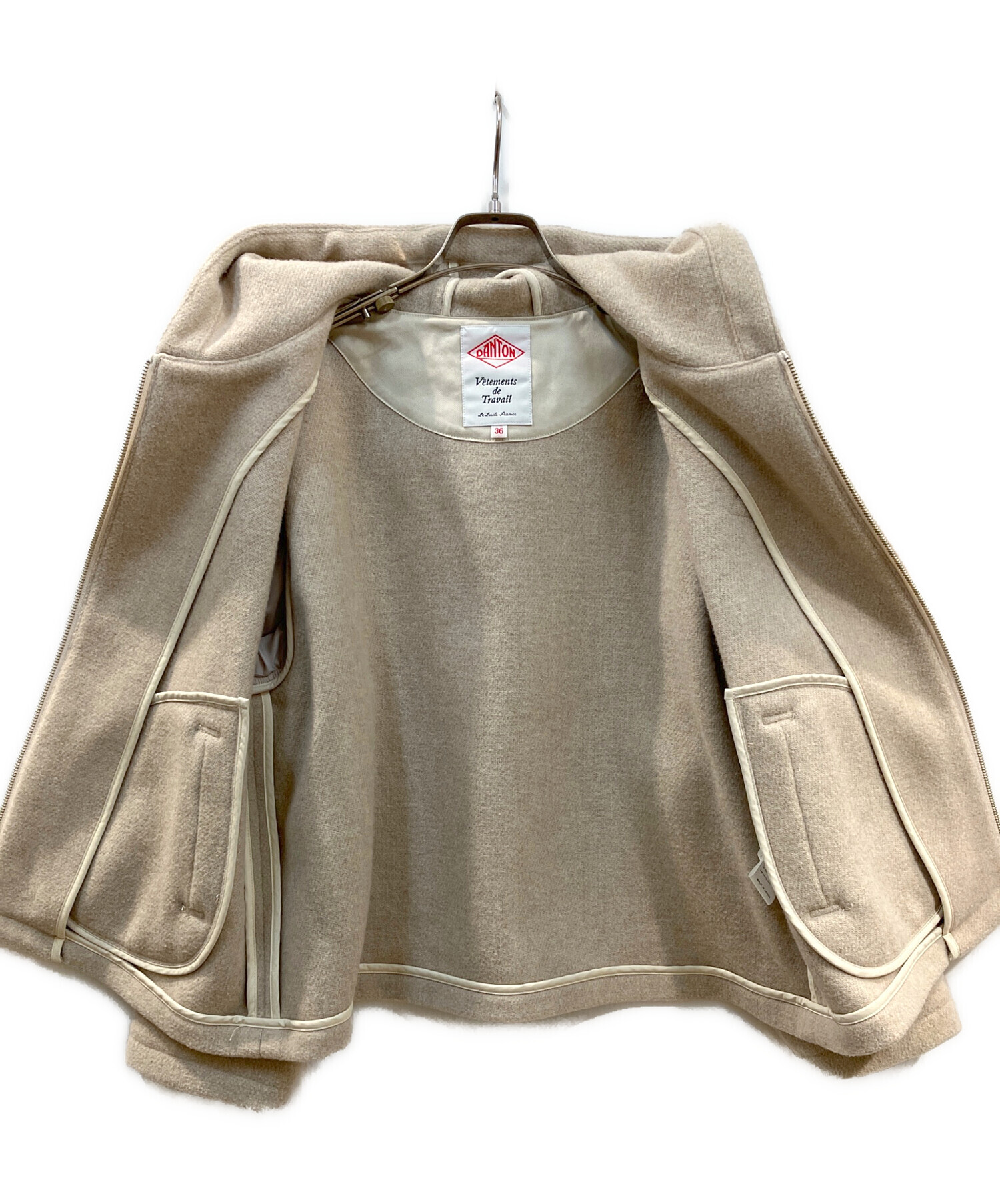 中古・古着通販】DANTON (ダントン) ZIP HOODED JACKET ベージュ