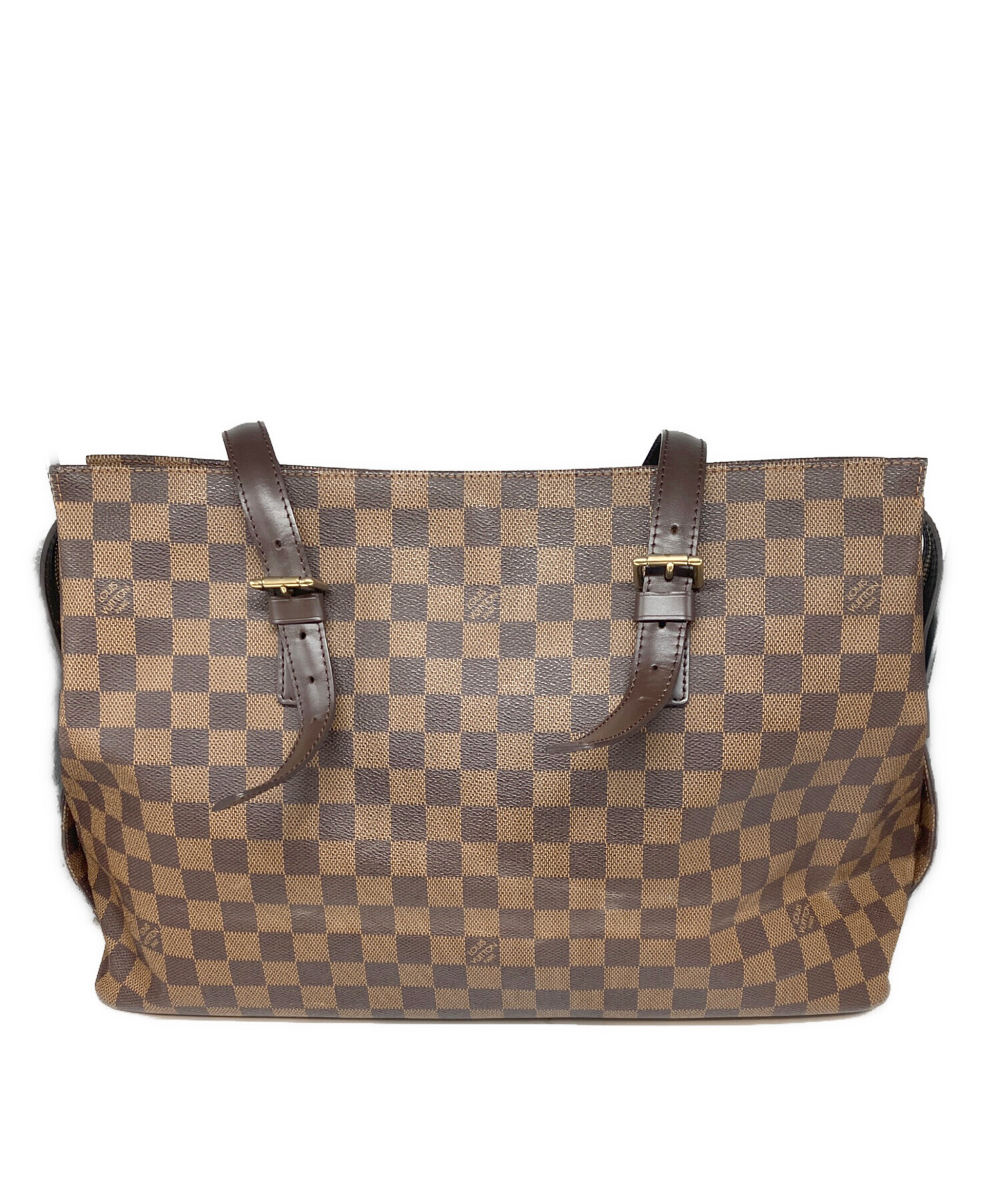 Louis Vuitton トートバッグ ダークブラウン/ベージュ 中古・古着通販】LOUIS VUITTON (ルイ ヴィトン) トートバッグ