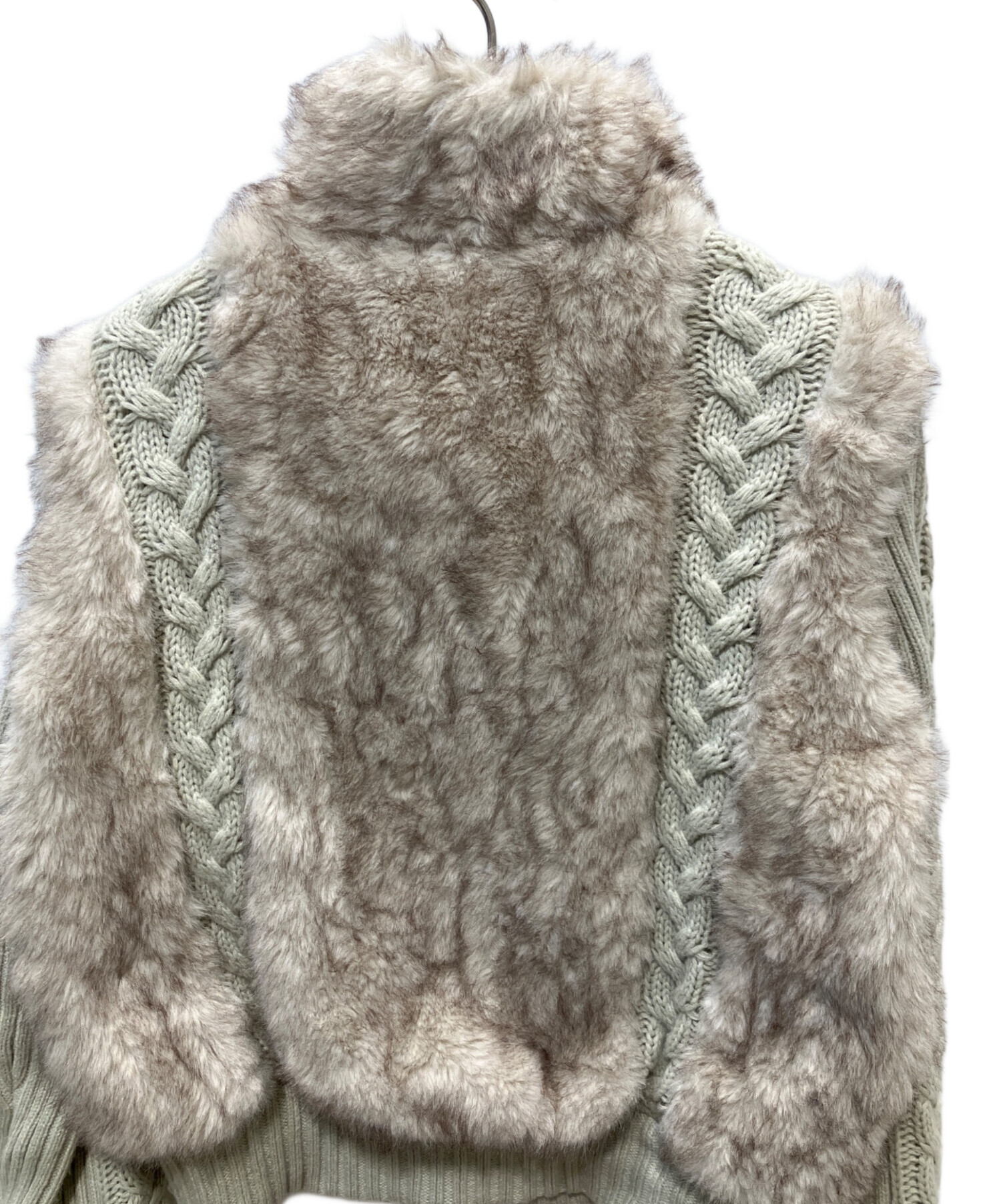 中古・古着通販】LAGUA GEM (ラグアジェム) CABLE KNIT FAUX FUR