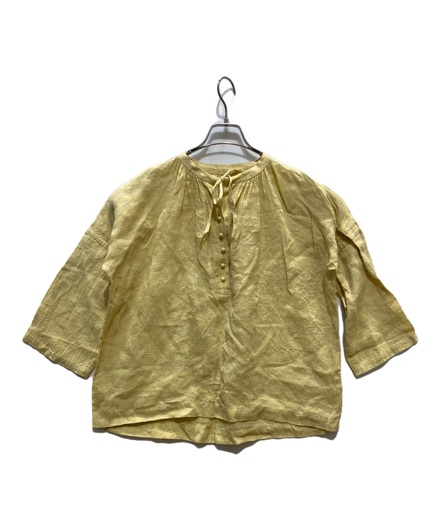 中古・古着通販】MAGALI (マガリ) リネンスキッパーブラウス イエロー