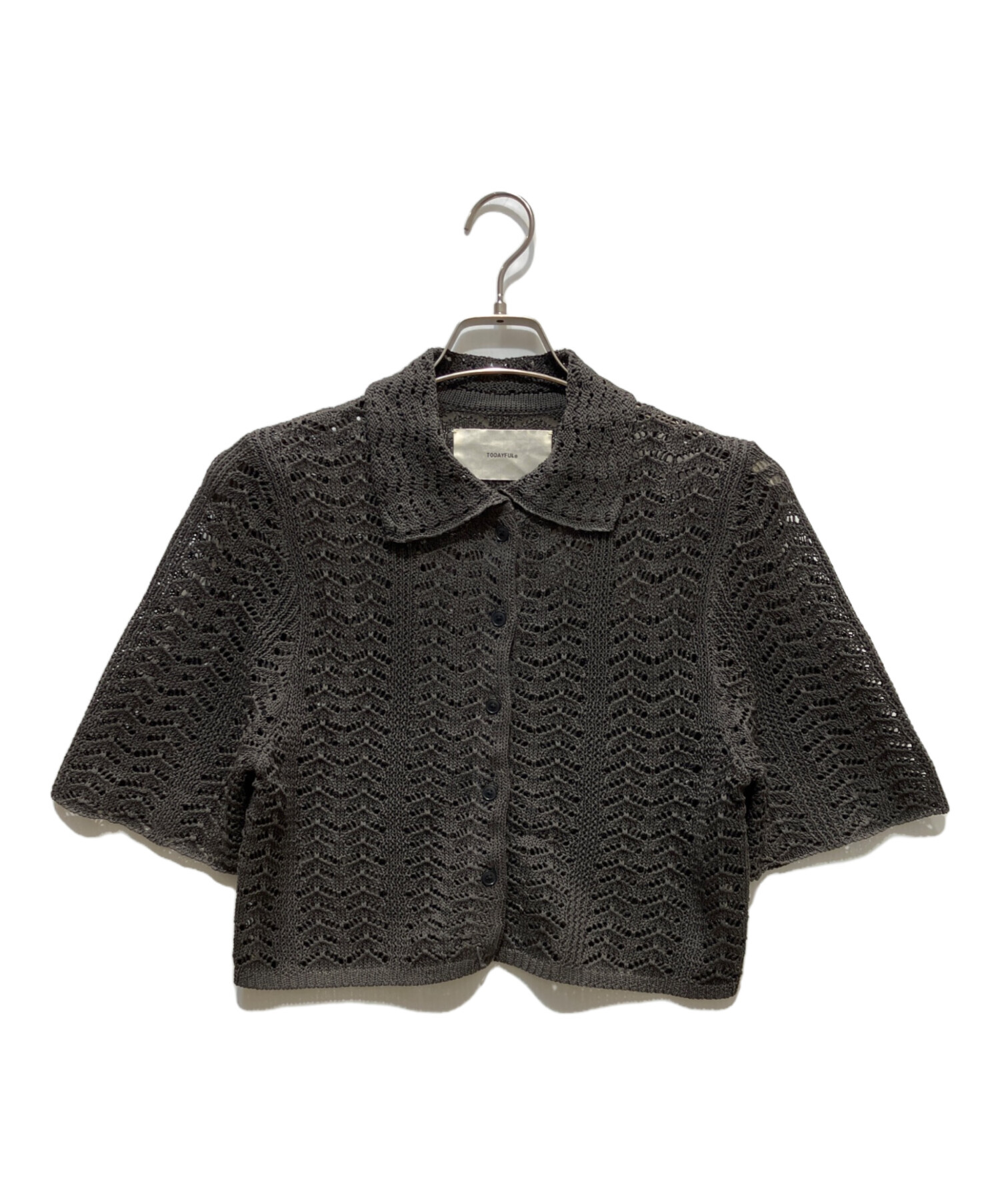 トップス TODAYFUL Lace Knit Shirts Black 中古・古着通販】TODAYFUL (トゥデイフル) Lace Knit Shirts グレー