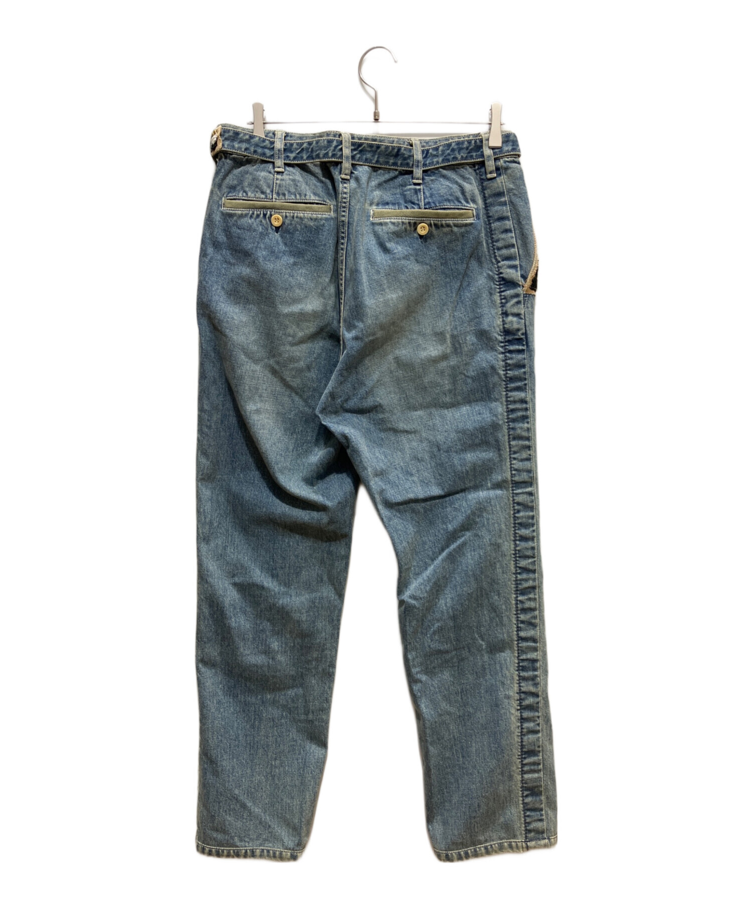 中古・古着通販】sacai (サカイ) ベルテッドデニムパンツ インディゴ 
