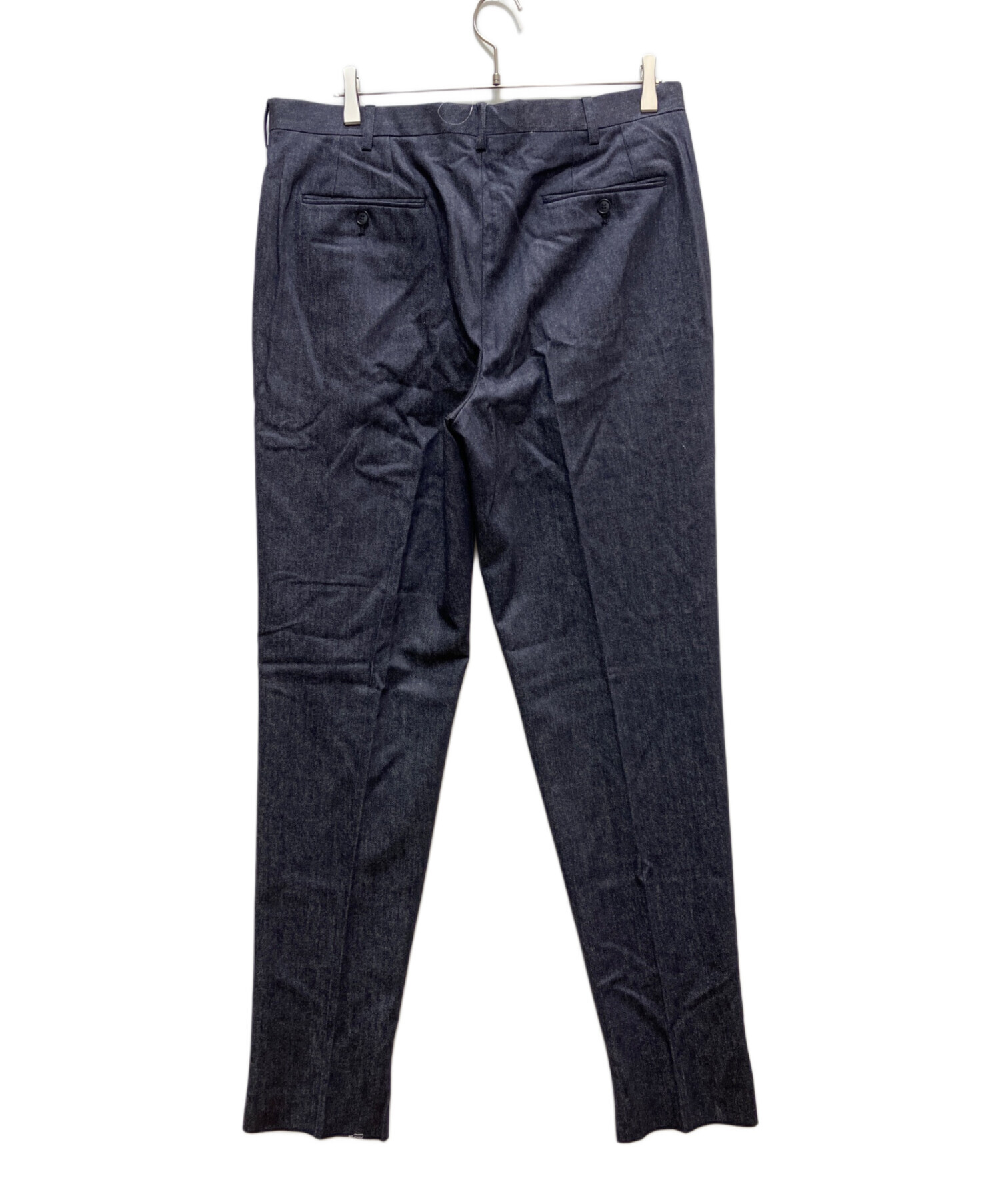 GIORGIO ARMANI ジョルジオアルマーニ スラックス パンツ ネイビー 中古・古着通販】GIORGIO ARMANI (ジョルジオアルマーニ) 2タック