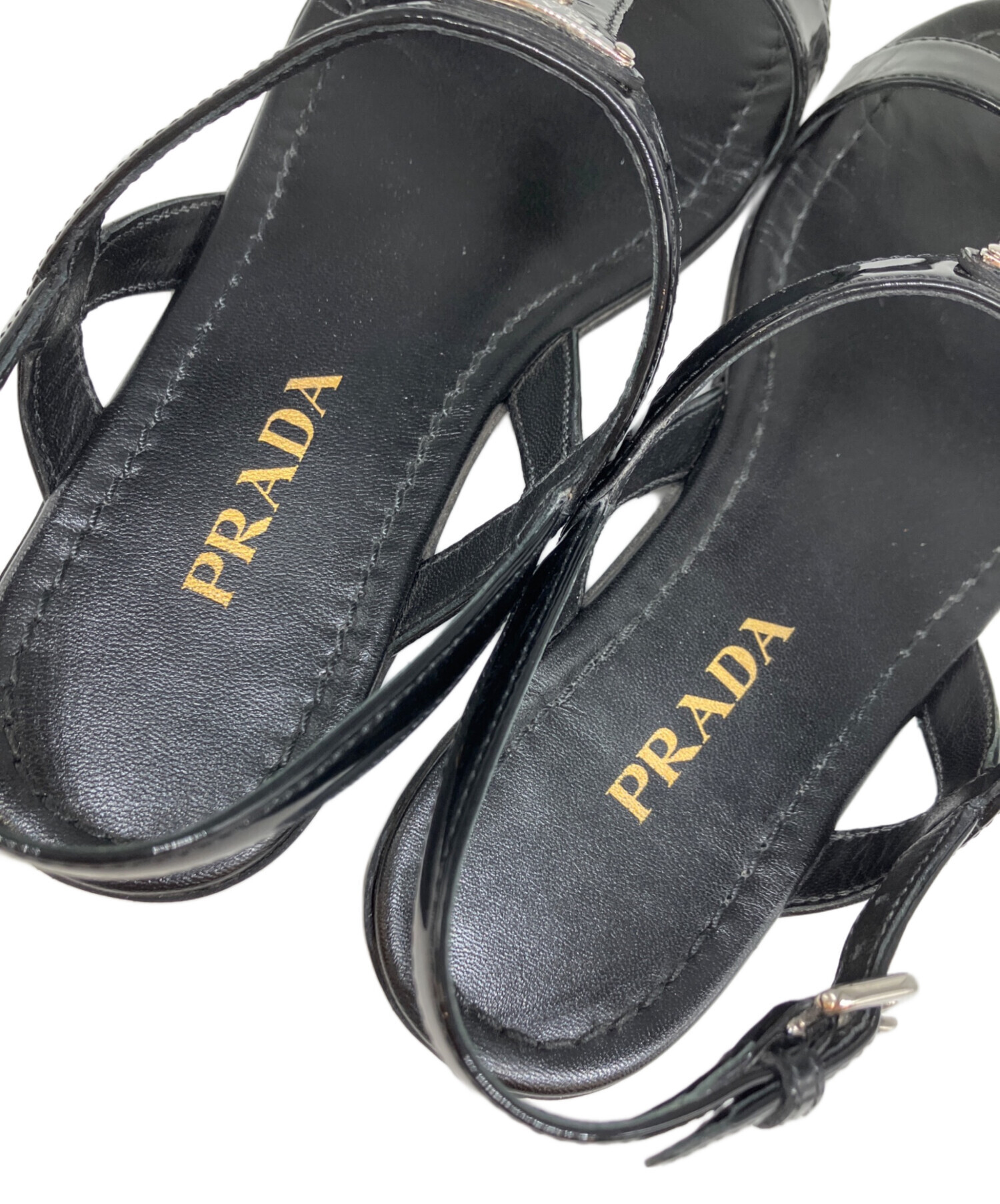中古・古着通販】PRADA (プラダ) トライアングルロゴ パテントレザー