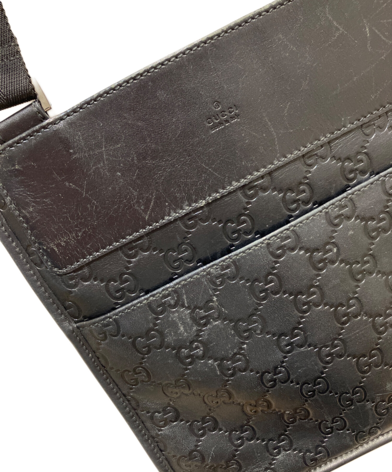 中古・古着通販】GUCCI (グッチ) グッチシマ レザーショルダーバッグ