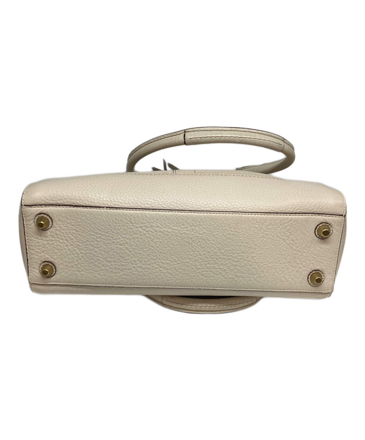中古・古着通販】COACH (コーチ) レザーハンドバッグ アイボリー