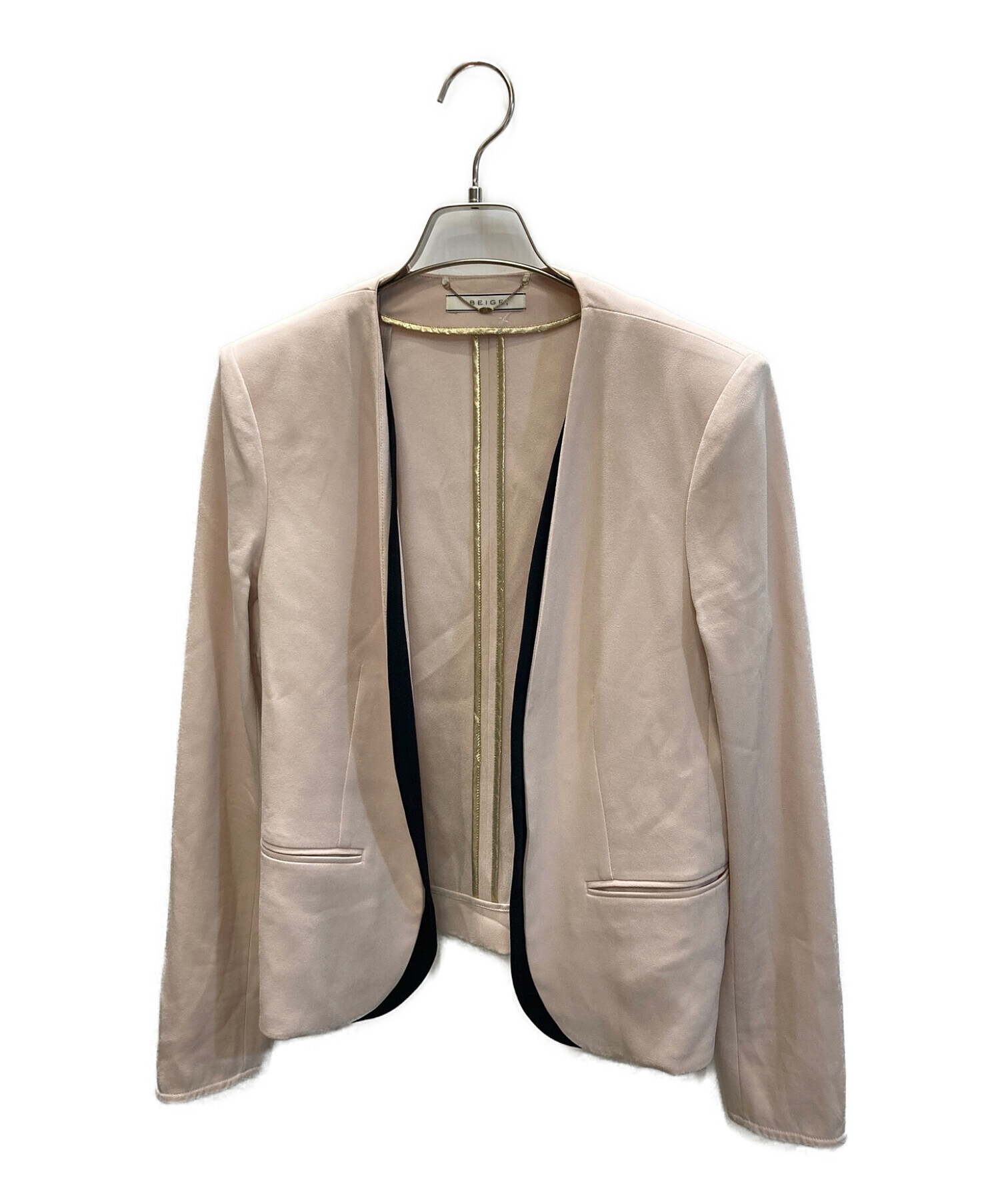 BEIGEジャケット 中古・古着通販】BEIGE (ベイジ) ノーカラージャケット ベージュ