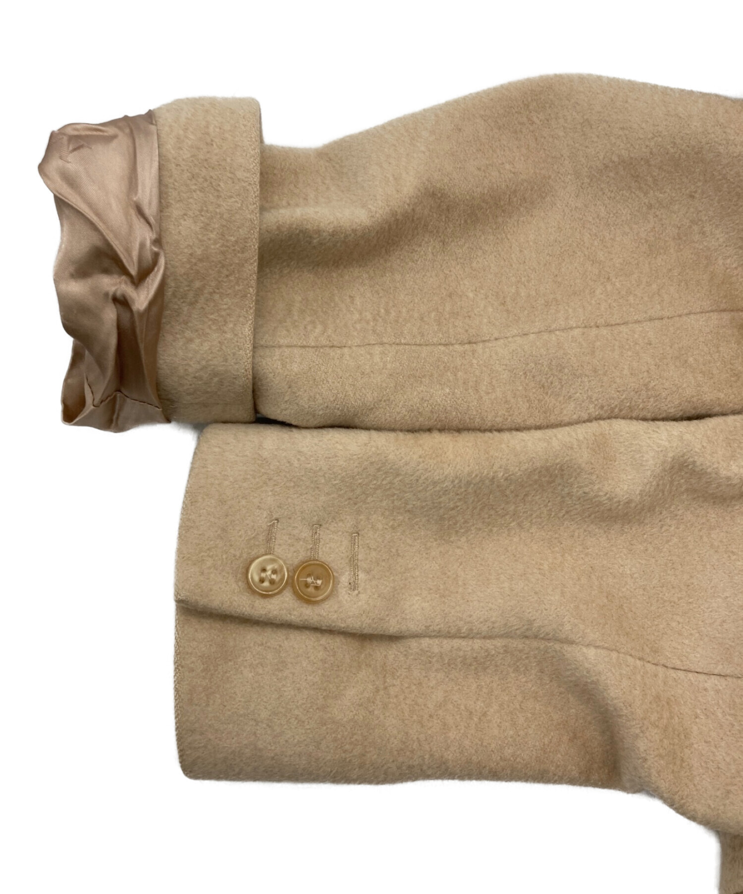 MaxMara コート　ベージュ　サイズ42 中古・古着通販】MaxMara (マックスマーラ) キャメルコート ベージュ