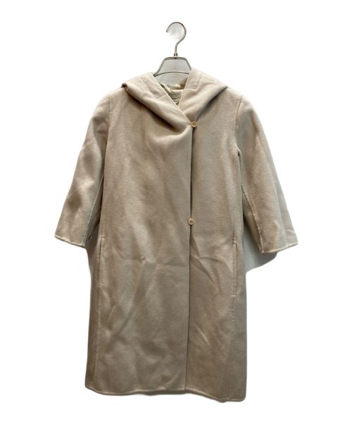 【極美品】マックスマーラ フーデットコート リバーシブル アルパカ シルク 灰S 極美品】マックスマーラ フーデットコート リバーシブル アルパカ