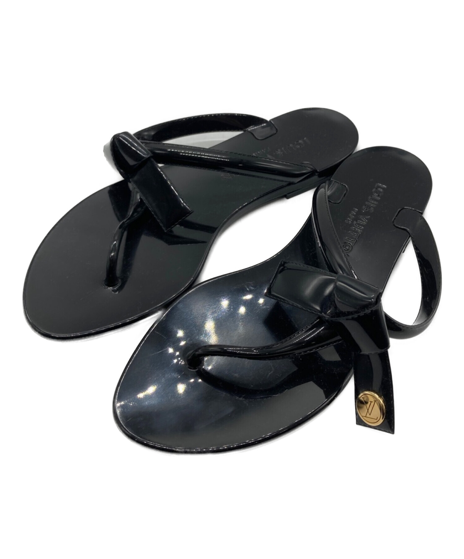 ルイヴィトン ビーチサンダル 黒 LOUIS VUITTON (ルイ ヴィトン