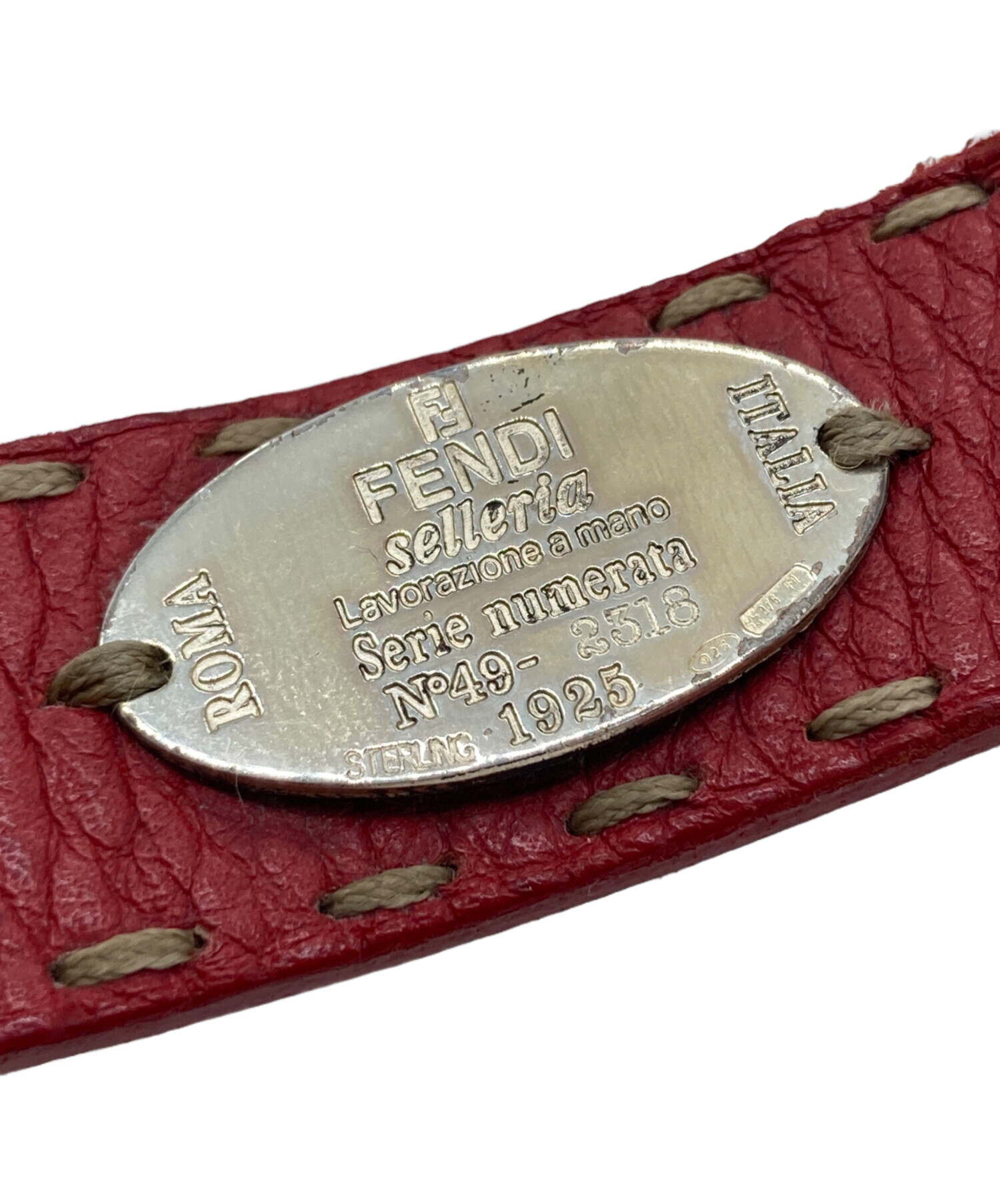 FENDI 【未使用】レザーブレスレット 中古・古着通販】FENDI (フェンディ) プレートレザーブレスレット