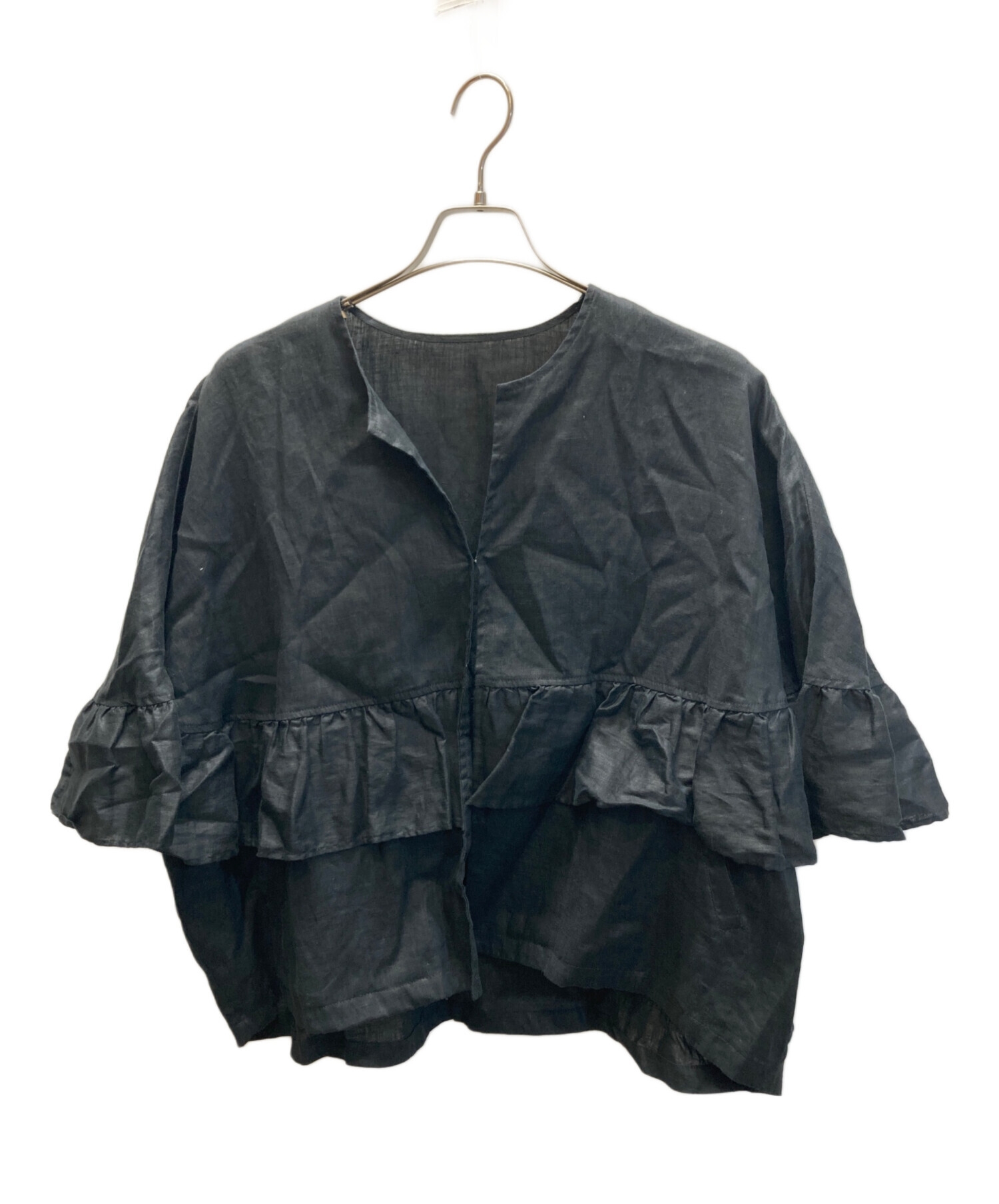 BEARDSLEY ブラック リネンフリルハオリ ジャケット ビアズリー 【公式