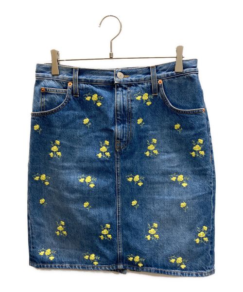 GUCCI グッチ 刺繍デニムミニスカート Sサイズ(38) GUCCI(グッチ