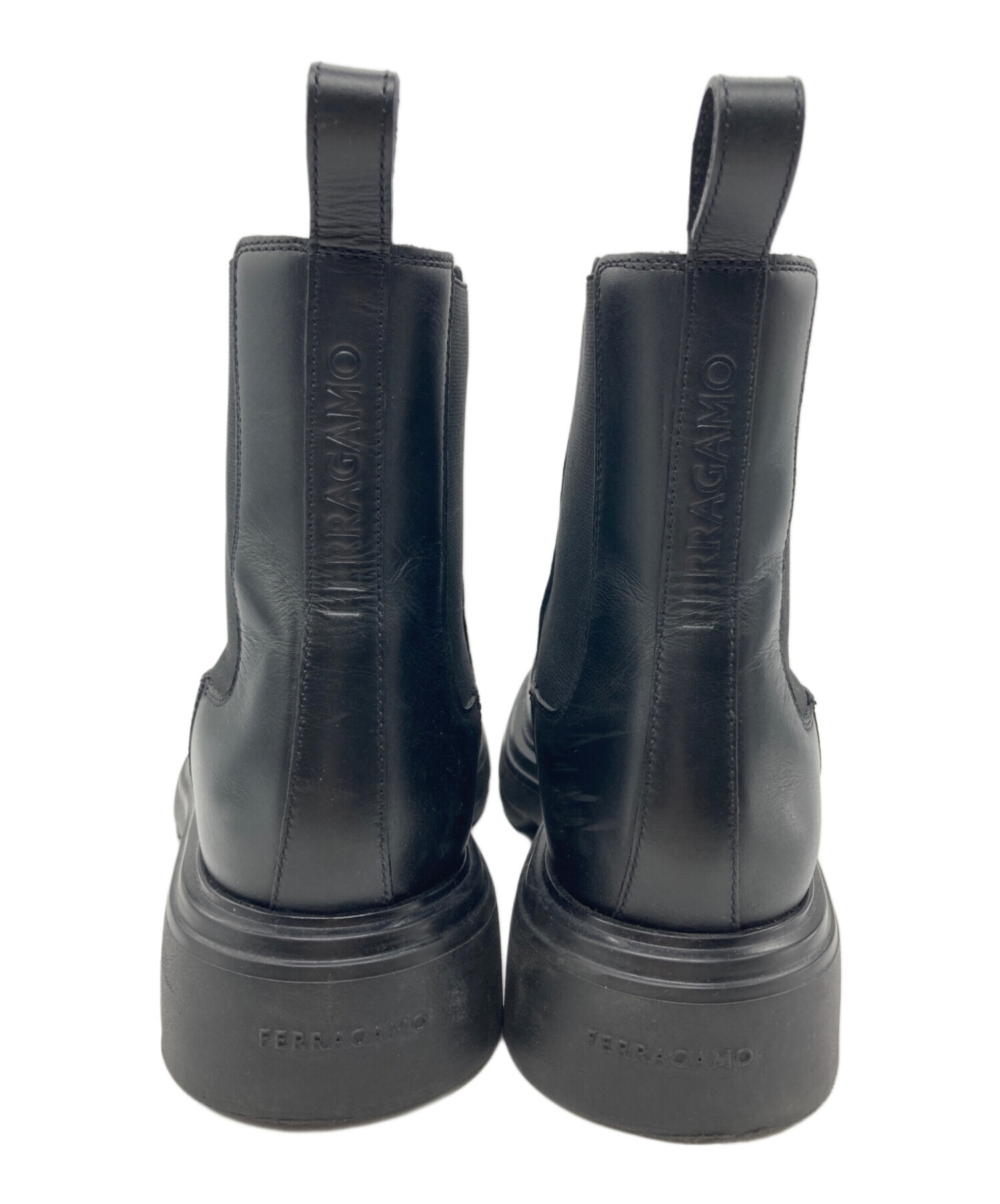 中古・古着通販】Ferragamo (フェラガモ) レザー チェルシーブーツ