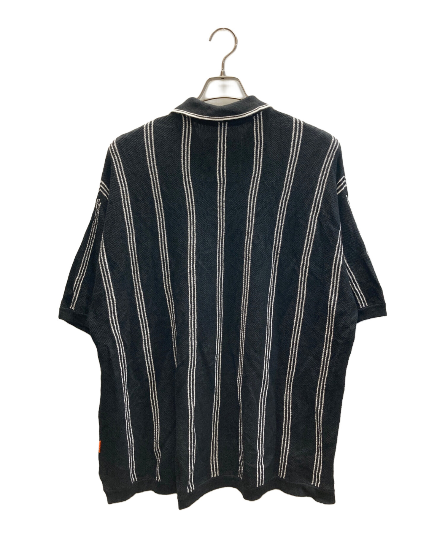 即完品TIGHTBOOTH STRIPE KNIT POLO BLACK