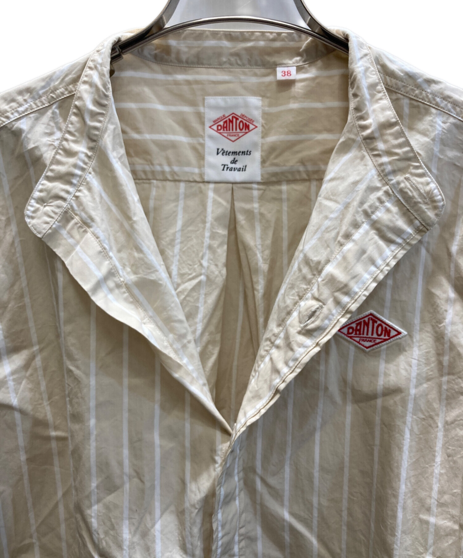 中古・古着通販】DANTON (ダントン) バンドカラーシャツ ベージュ 