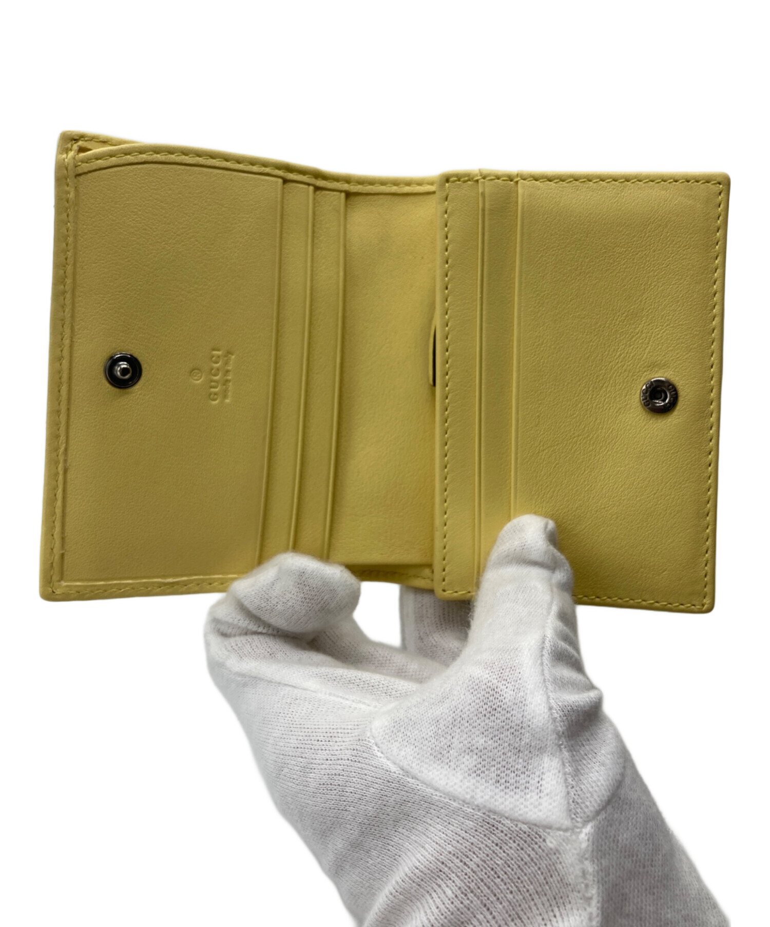 中古・古着通販】GUCCI (グッチ) ダブルGカードケース イエロー 