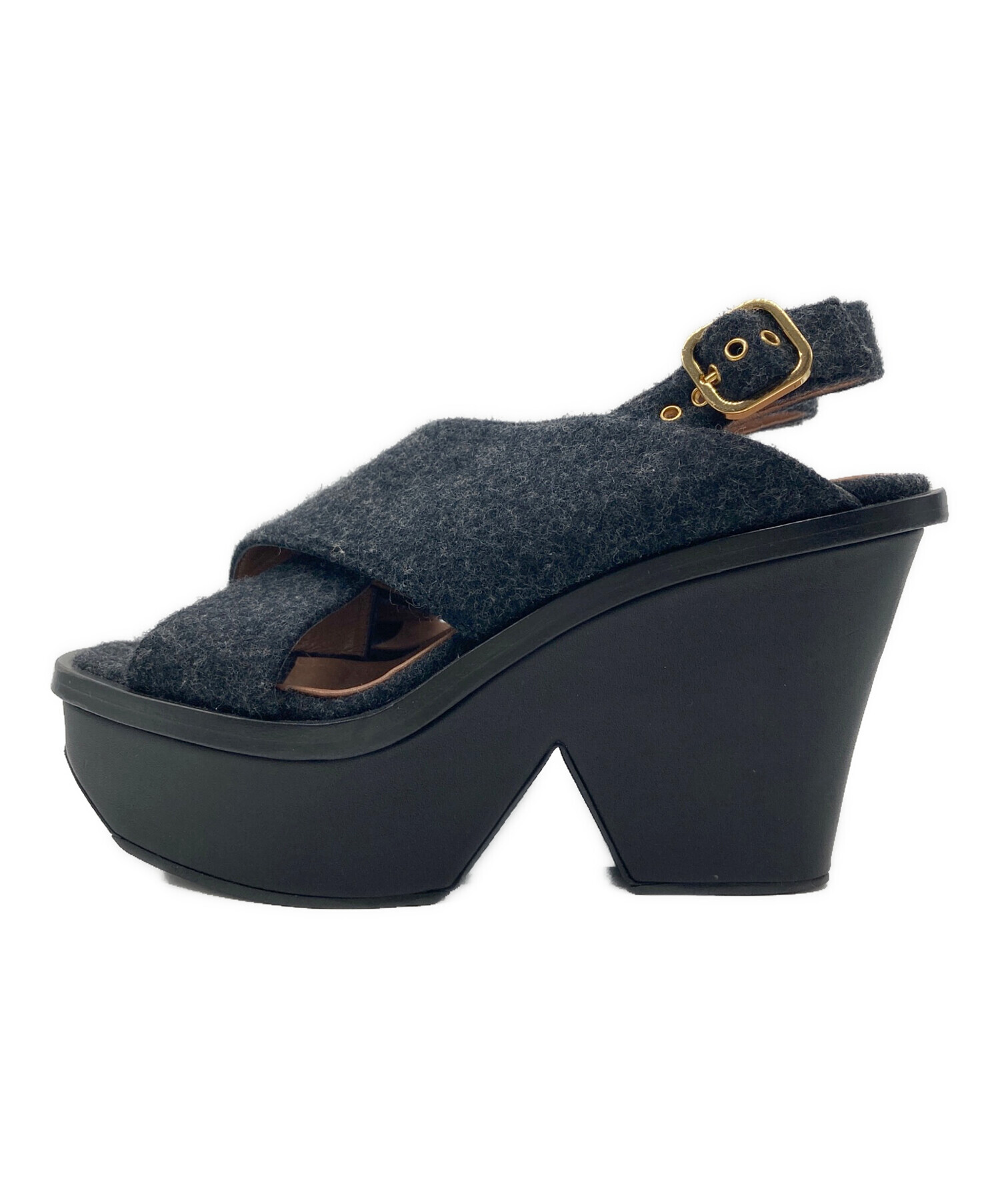 中古・古着通販】MARNI (マルニ) ゼッパーサンダル ブラック サイズ
